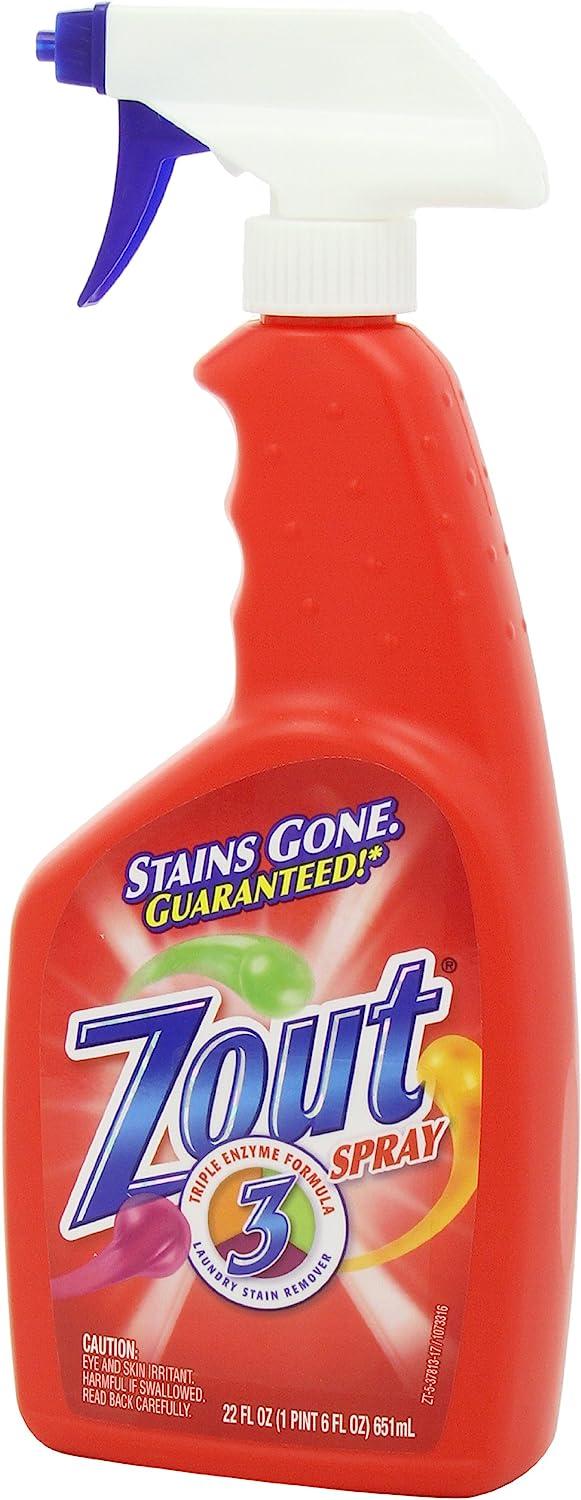 Zout Laundry Stain Remover Spray 22 Ounce Triple Enzyme Formula