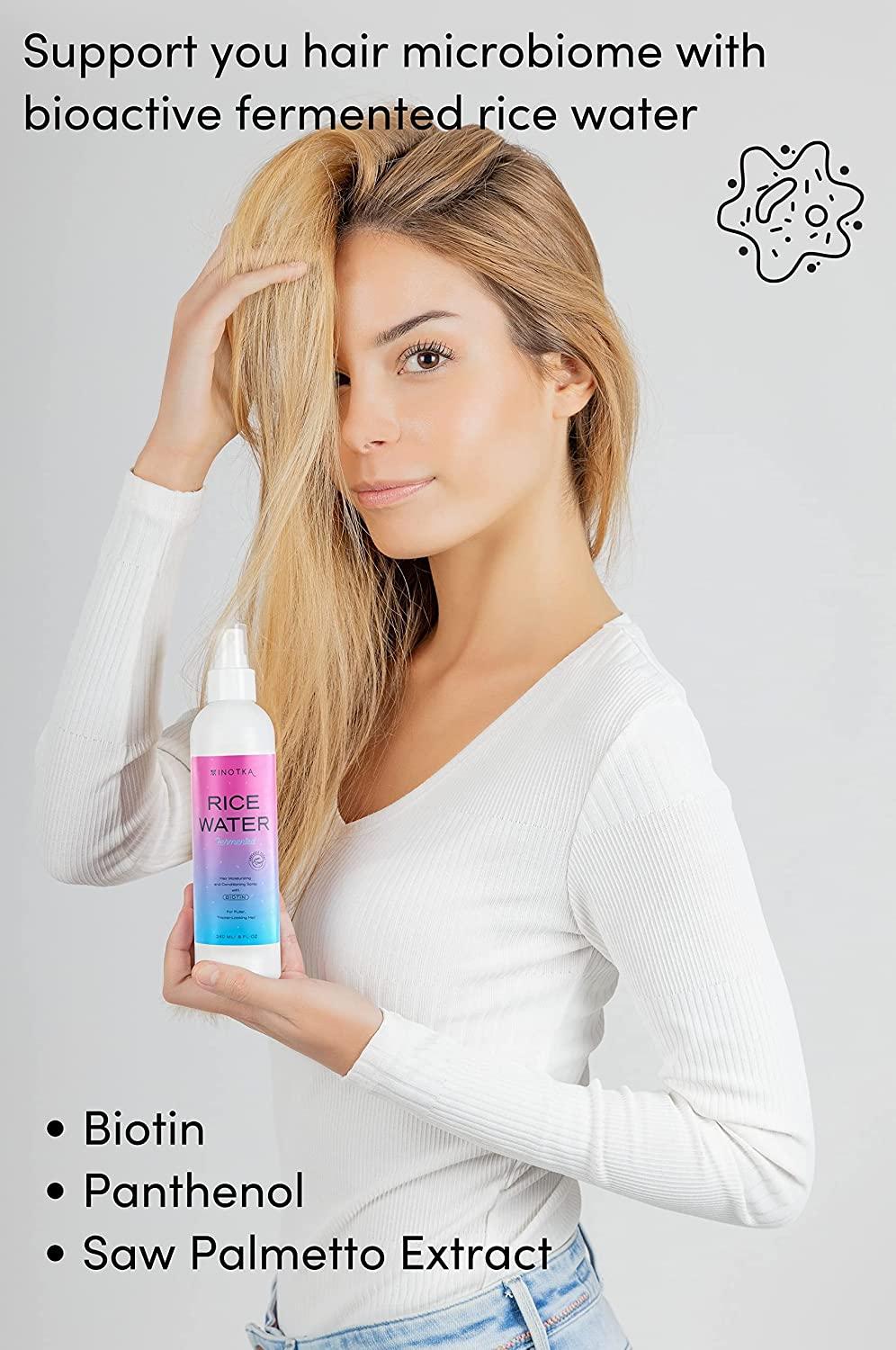 Fermented Rice Water Hair Mist for Hair Growth (8 oz) with Biotin and