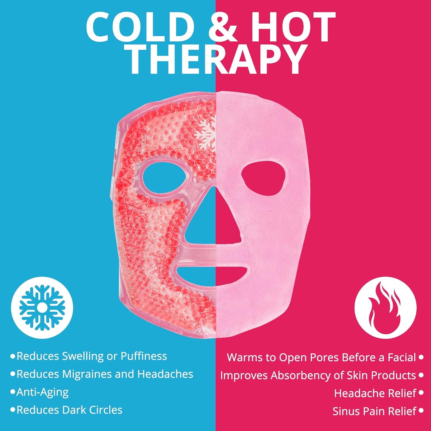 Candy Pink Face Ice Pack Cold Eye Mask Reduce Redness, Puffy Eyes