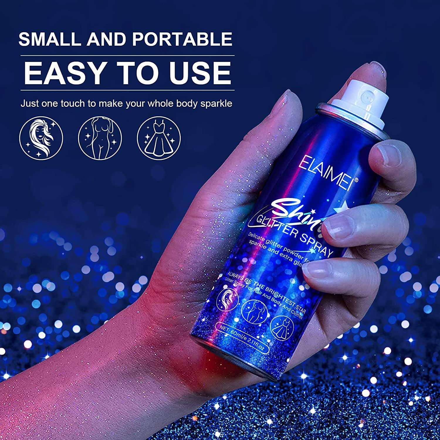 Body Glitter Spray, Waterproof Shimmery Glitter Spray for Skin