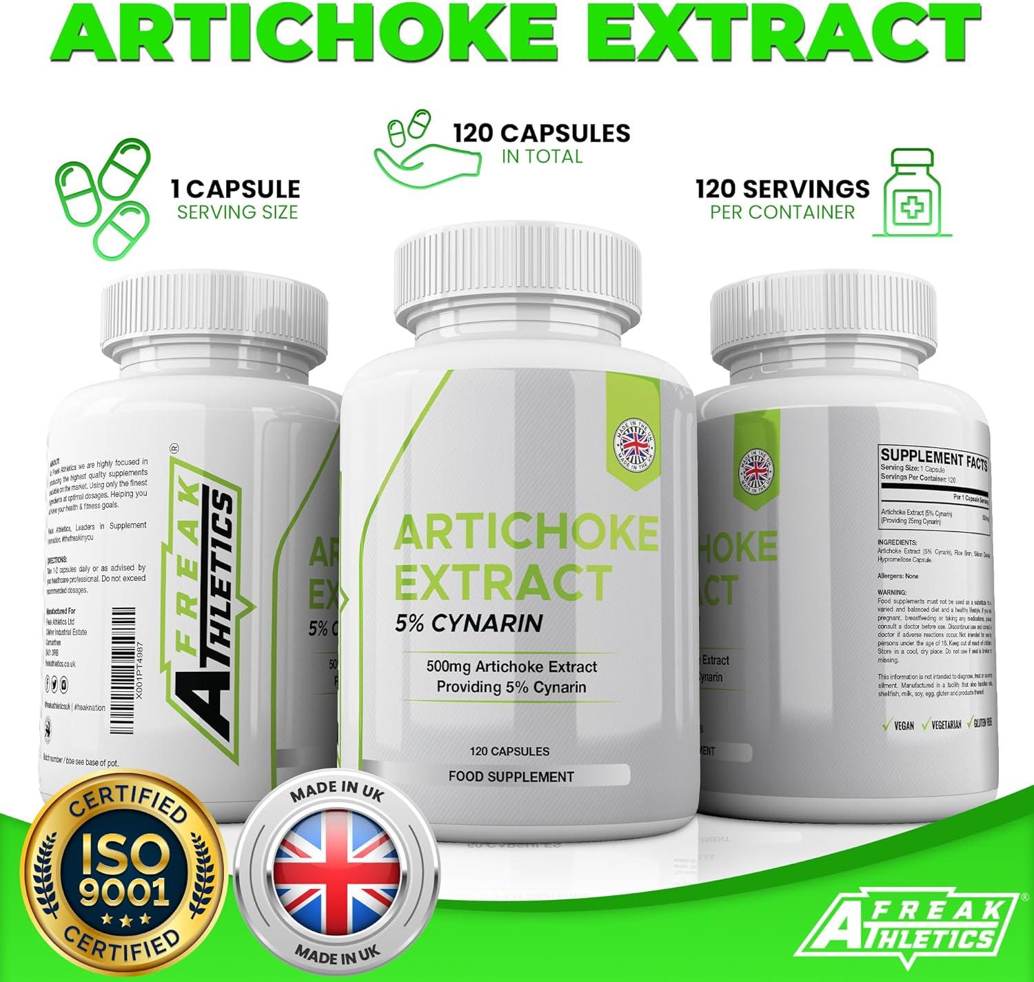 Artichoke Extract 500mg 5 Cynarin Providing 25mg Cynarin Per Capsule 120 Capsules UK Made