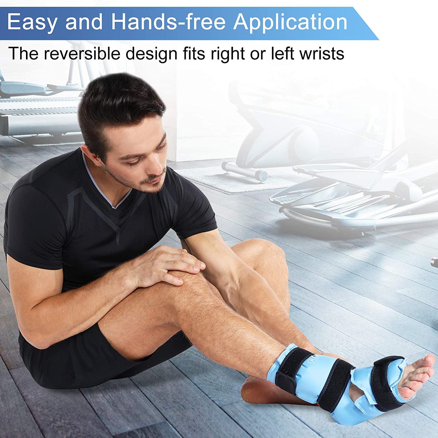 REVIX Ankle Ice Pack Wrap for Foot Pain Relief and Feet Injuries, Reusable Gel Ice Cold Packs