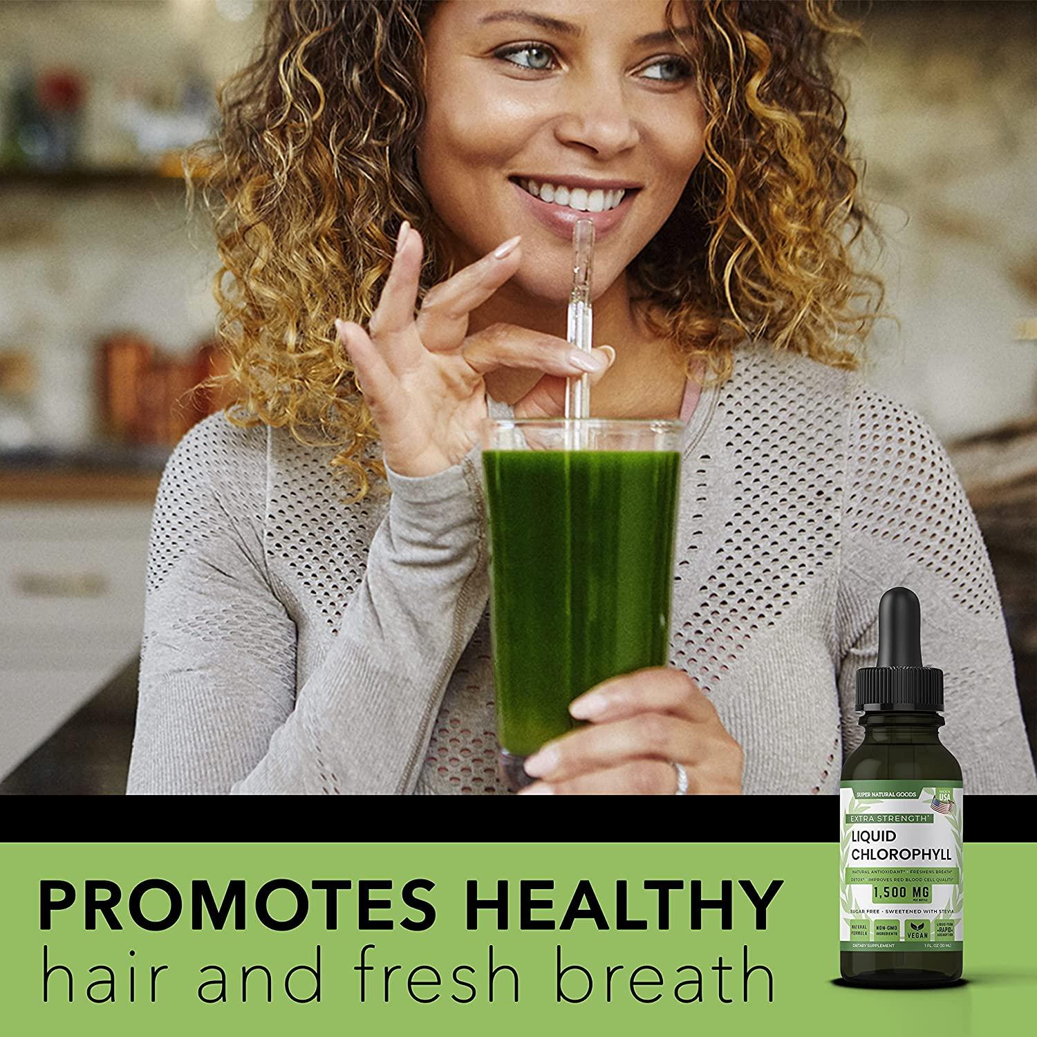 Premium All Natural Chlorophyll Drops for Water Internal Deodorant