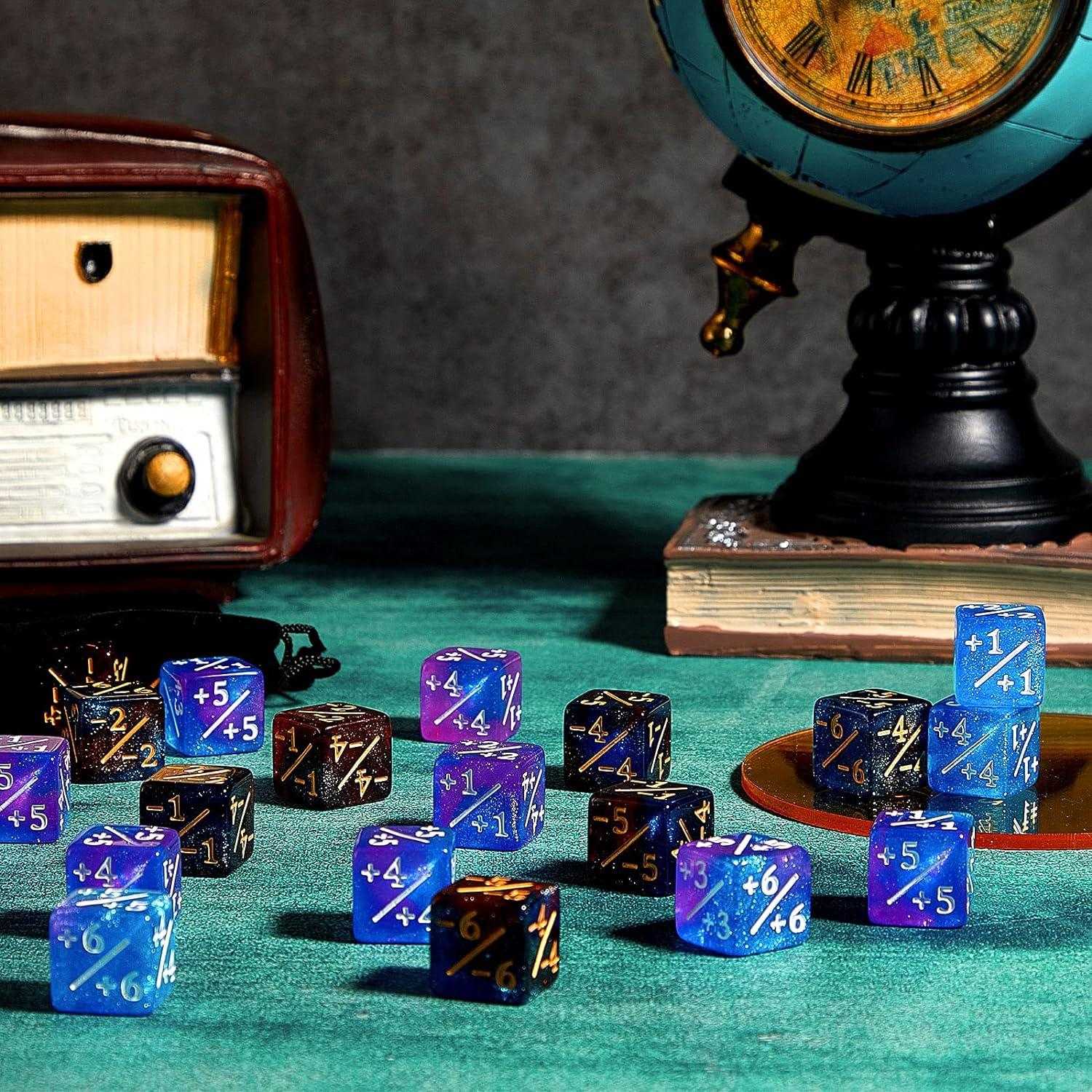 24-Piece Dice Counters Set for Card Gaming - D6 Cube Loyalty Tokens ...