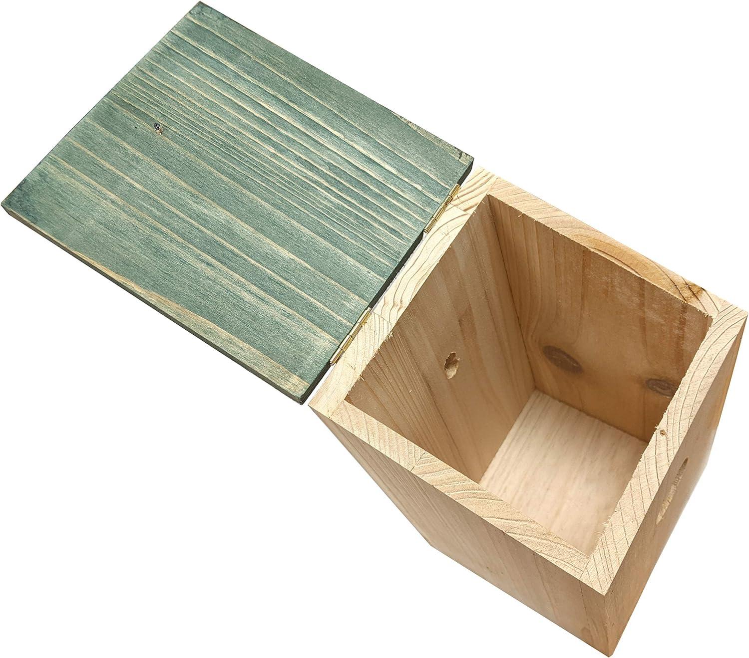 Wooden Nesting Box Wild Bird House Traditional Hinged Roof Garden Nester 1