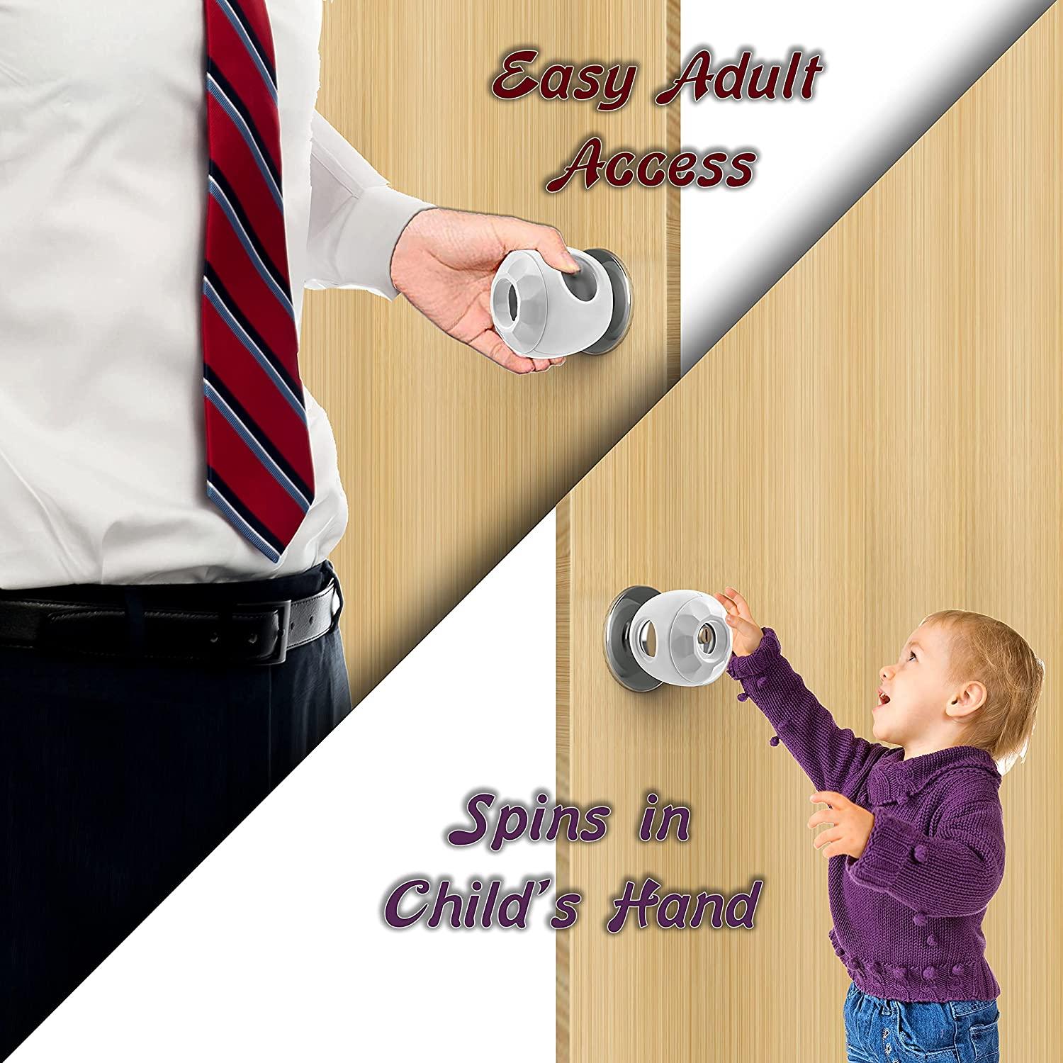 New & Improved Door knob Baby Safety Cover 5 Pack Deter Little