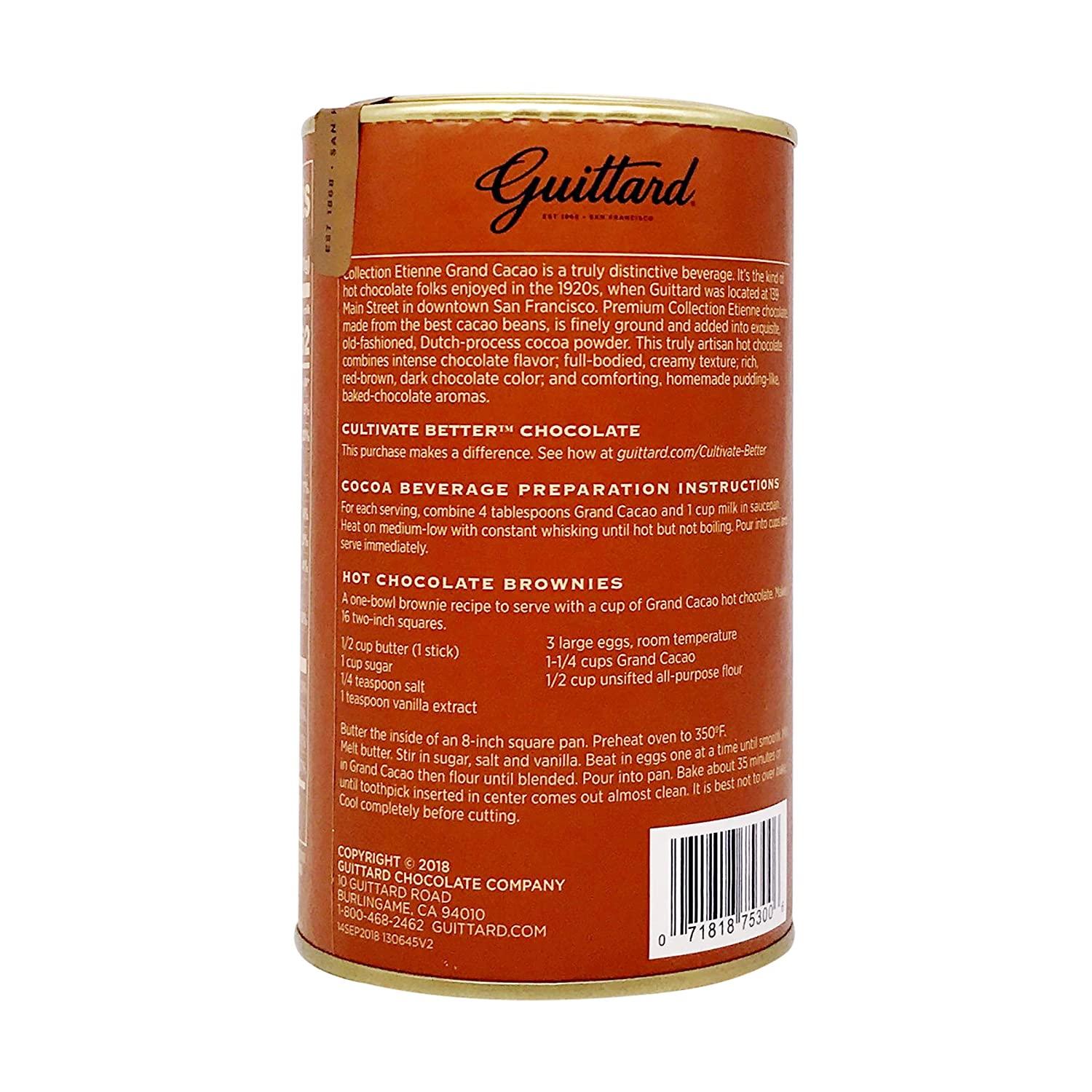 Guittard Chocolate Grand Cacao Drinking Chocolate, 10 oz Standard Packaging
