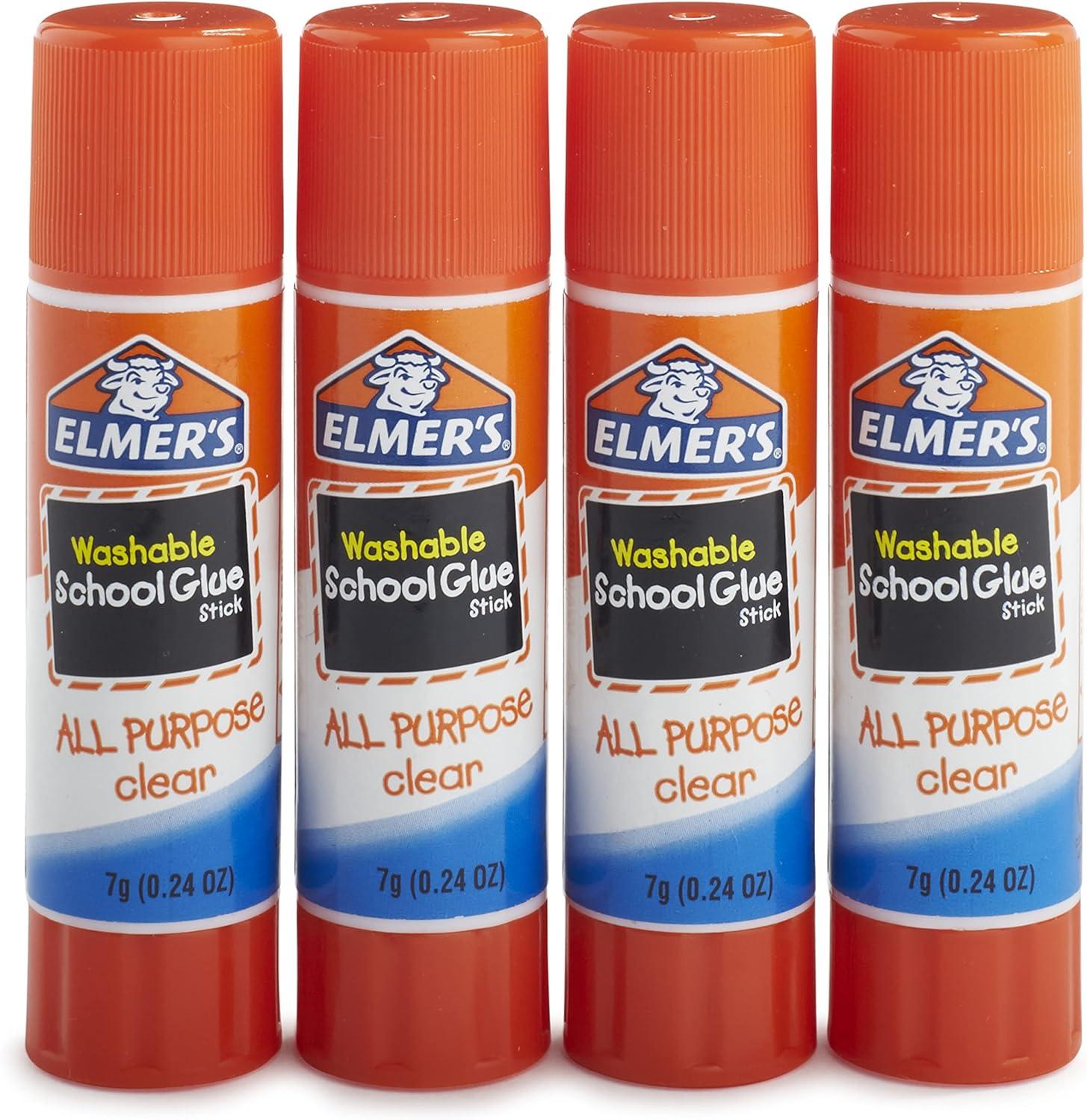 Elmer's All Purpose School Glue Sticks Clear Washable 4 Pack 0.24