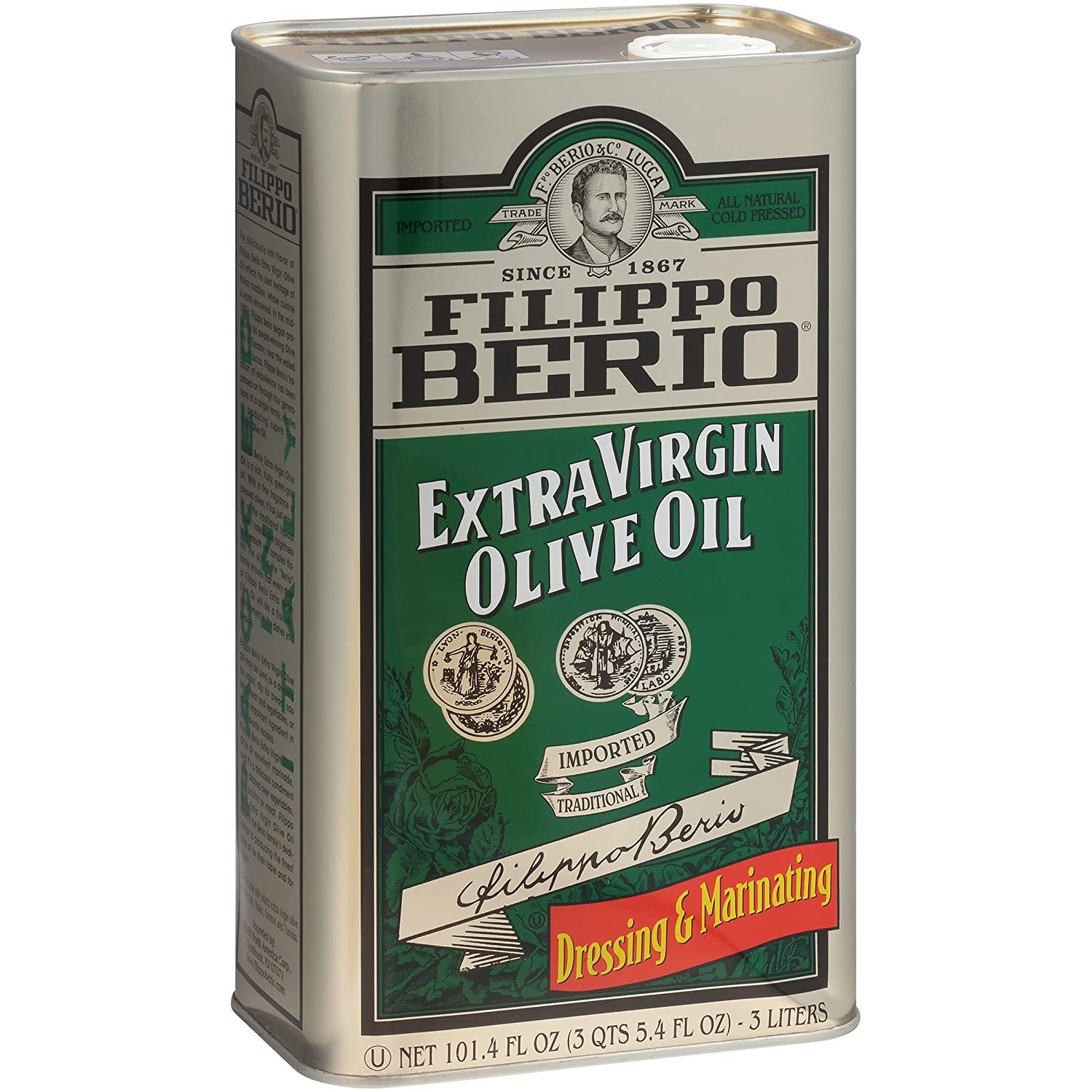 Filippo Berio Extra Virgin Olive Oil 101.4oz Tin - 1 Pack, First Cold ...