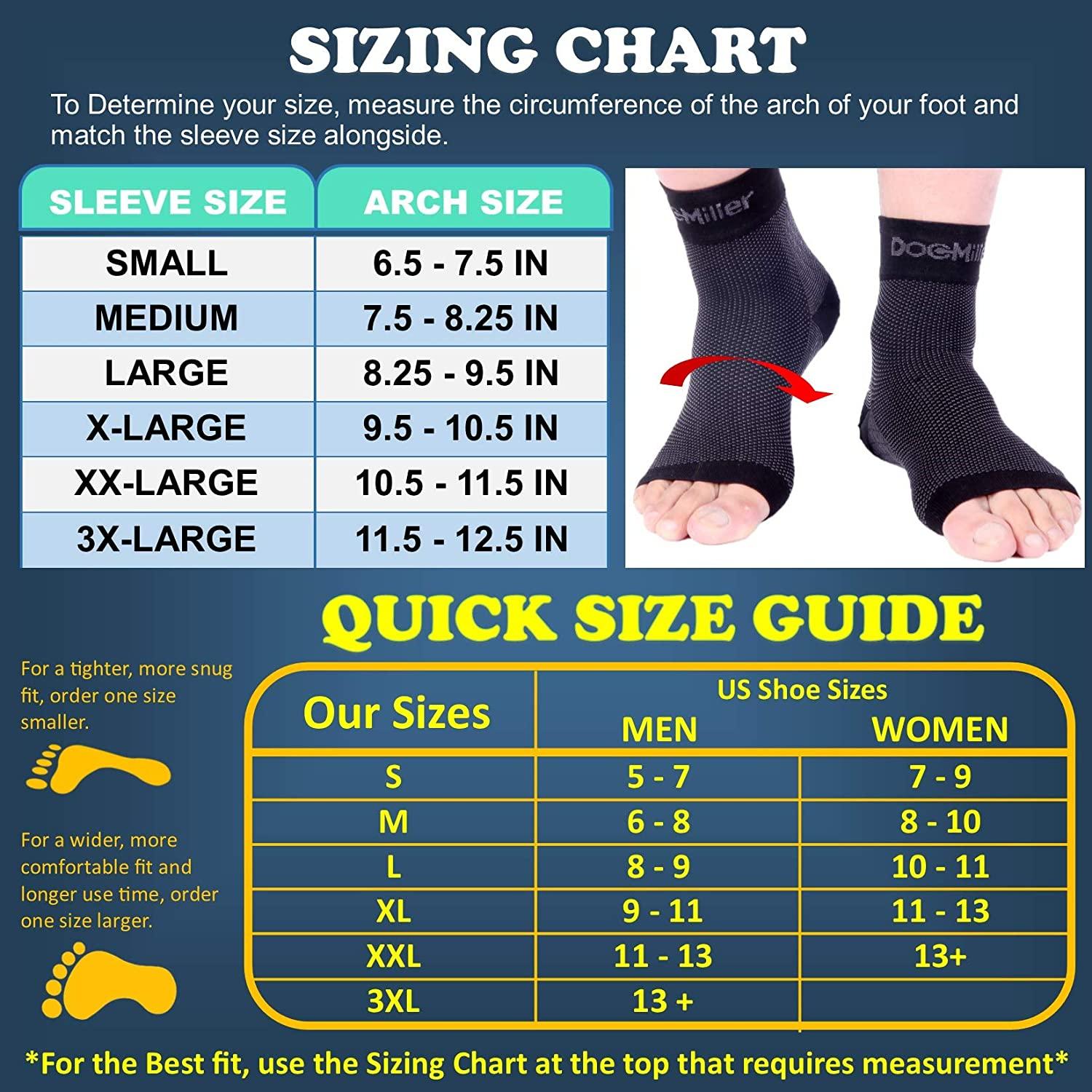 Doc Miller Compression Ankle Brace for Men & Women Foot Arch Support