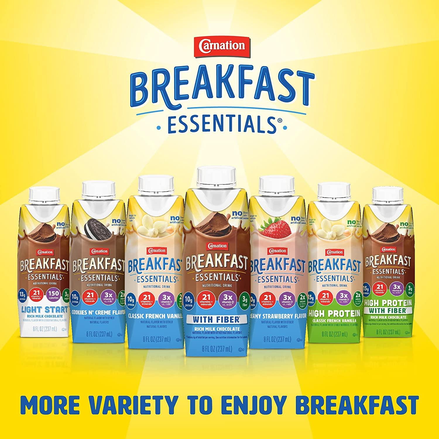 Carnation Breakfast Essentials Flavored Nutritional Drink, Cinnabon, 8