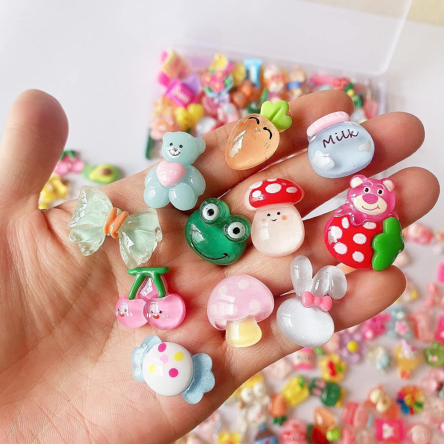 120Pcs Slime Charms Kawaii Candy Resin Charms Mini Cute Transparent Bear  Bulk Resin Jewelry Making Embellishments Supplies for Cell Phone  Scrapbooking