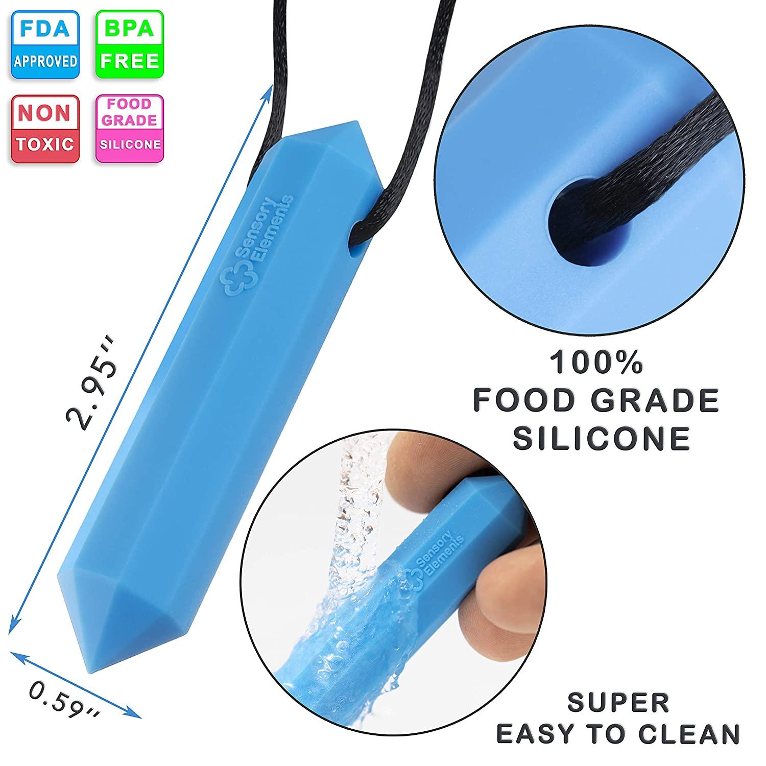 Sensory Chew Necklace for Boys & Girls (4 Pack) Chewy Necklace