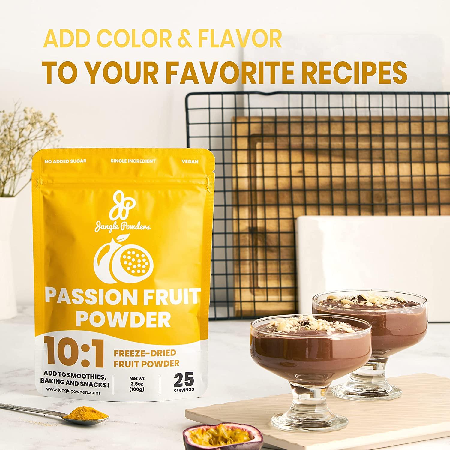 Jungle Powders Passion Fruit Powder 3.5oz, Natural Unsweetened Powdered