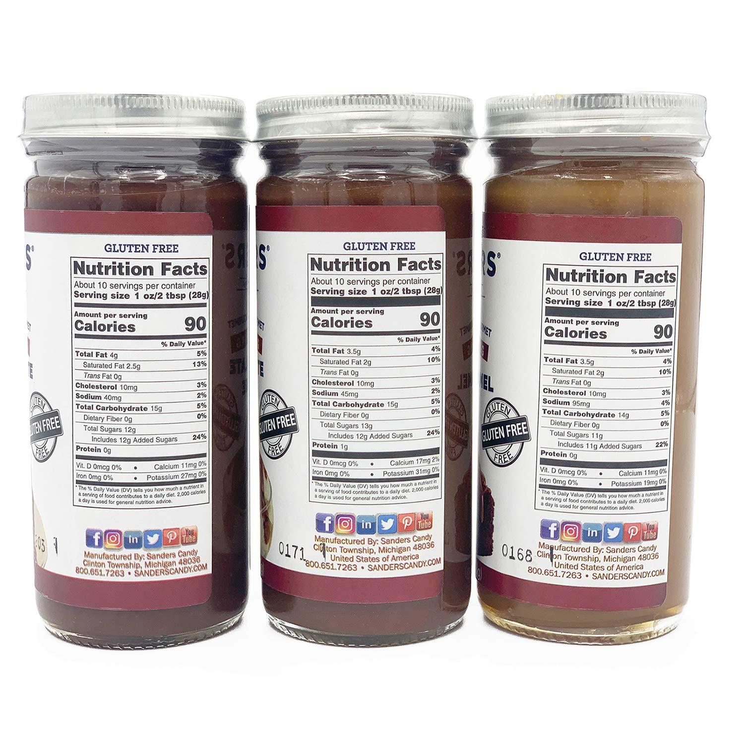 Sanders Hot Fudge Sauce & Gourmet Dessert Topping Assortment 3 Pack