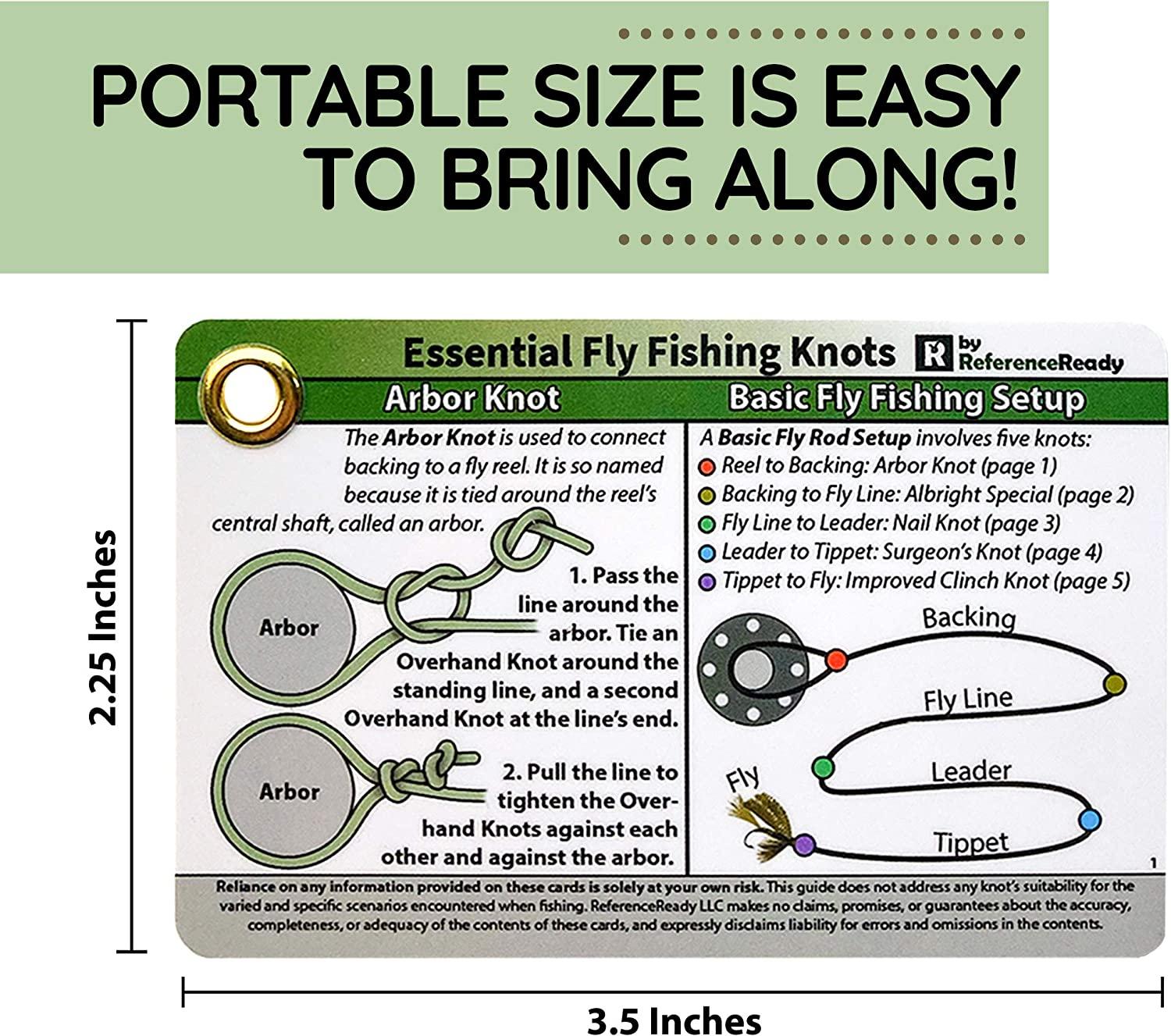 ReferenceReady Fly Fishing Knot Cards - Waterproof Guide to 14 Essential Fly  Fishing Knots - Includes Mini Carabiner