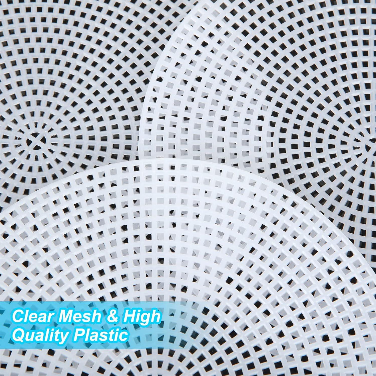 DAJAVE 40 Pack Round Plastic Canvas Mesh Sheets 6 Inch White Plastic Mesh  Sheet Plastic Canvas and Embroidery Tools for Embroidery Crafting