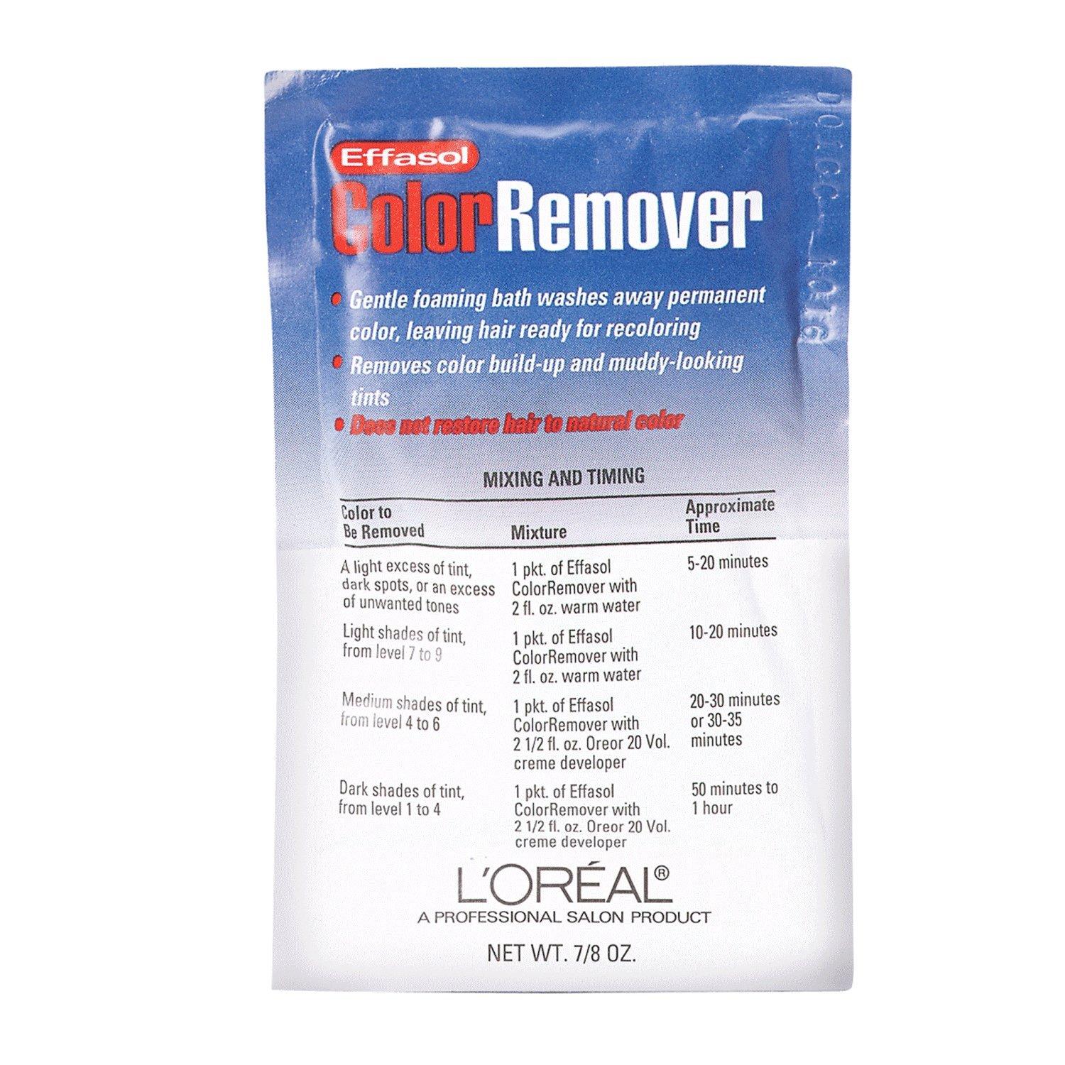 L'Oreal Effasol Color Remover, Leaves Hair Ready for Recoloring, 1 Packet