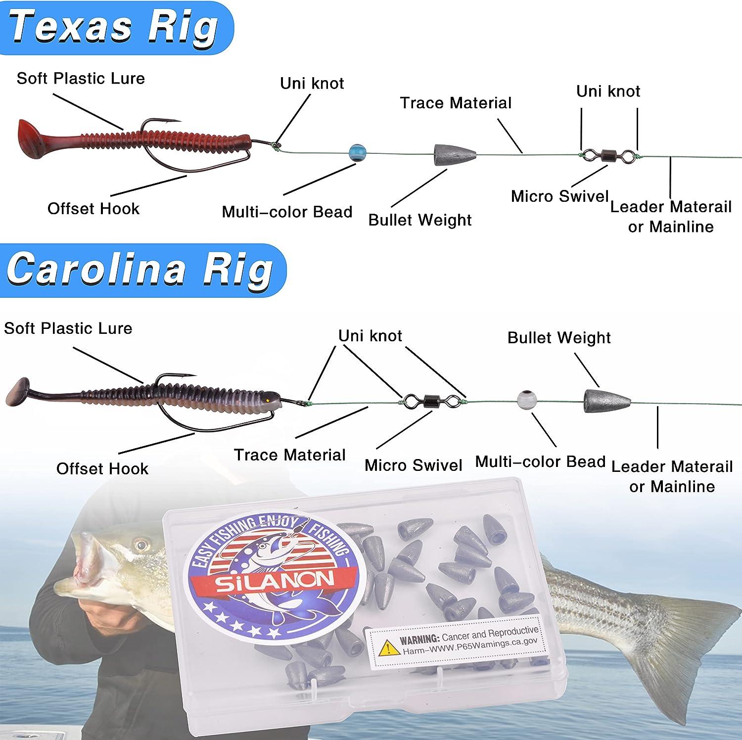 Bullet Weights Texas Rig Worm Weight Slip Sinker Pick Your Size