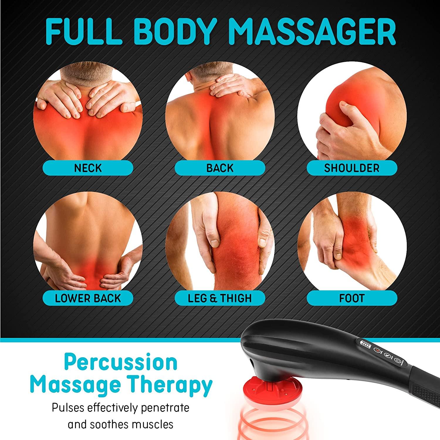 Handheld Back Massager Deep Tissue Back Massager Hand Held Massager Cordless  5 Mode with 6 Interchangeable Massage Heads for Full Body Massager for  Muscles, Neck, Shoulder, Arms, Leg, Calf, Foot