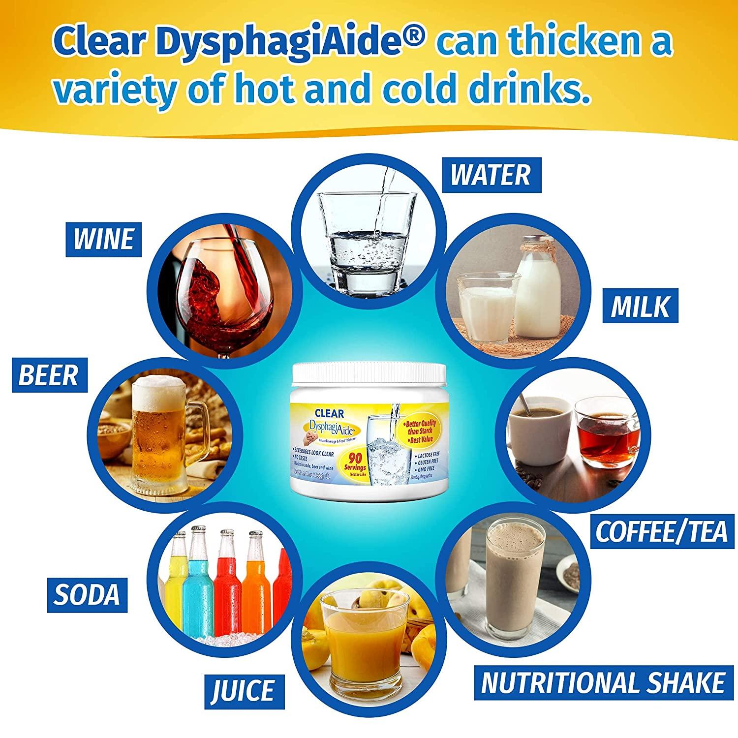 Clear DysphagiAide Thickener Powder, Instant Thickener for Liquids and