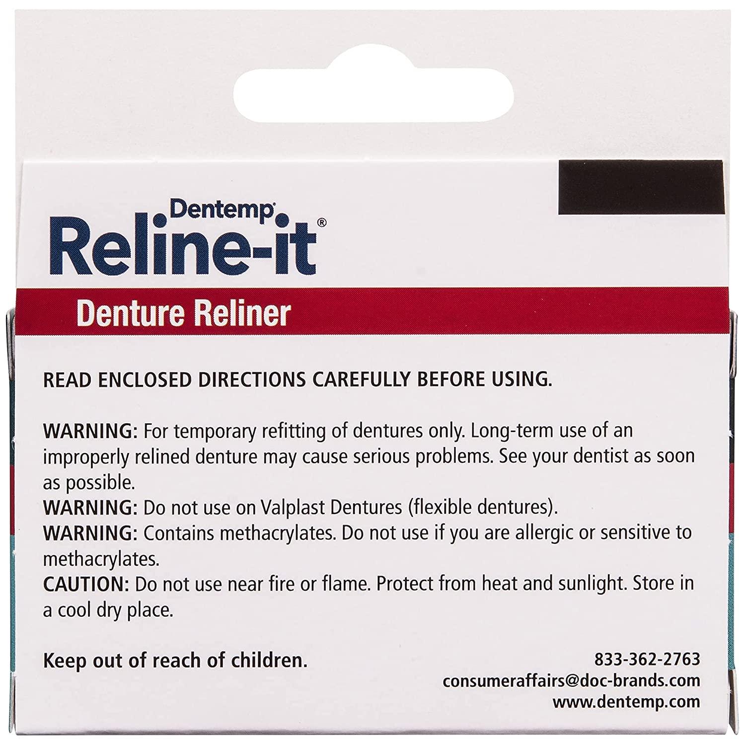 Dentemp Denture Reline Kit Pack of 3, Advanced Formula for Tightening