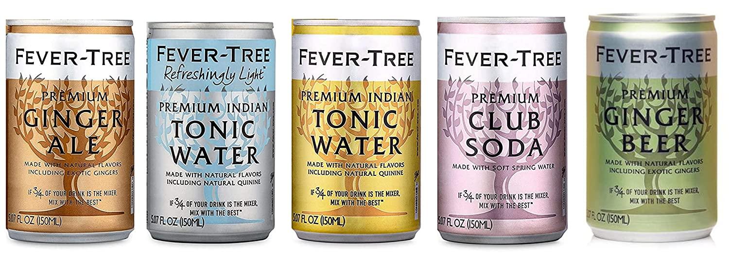 FeverTree Tonic Water, Premium Sparkling, 5 Flavor Variety Pack, No