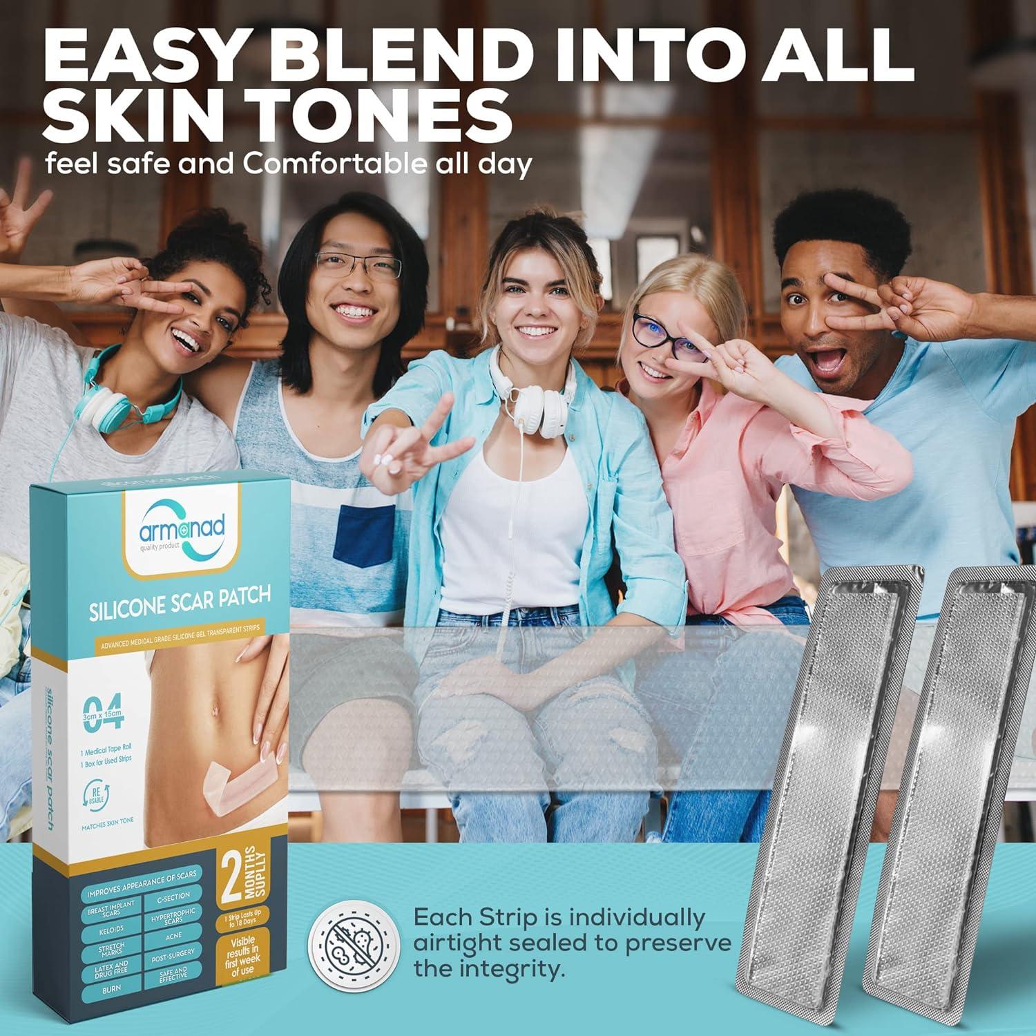 Armanad Silicone Strips for Scar Healing Silicone Scar Sheets Stripes