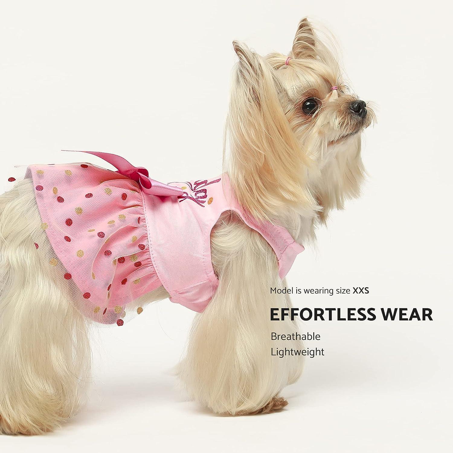 Fitwarm Birthday Girl Tulle Dress for Small Dogs & Cats - Pink Small Birthday  Outfit | Buy Now with Express International Delivery | GoSupps.com