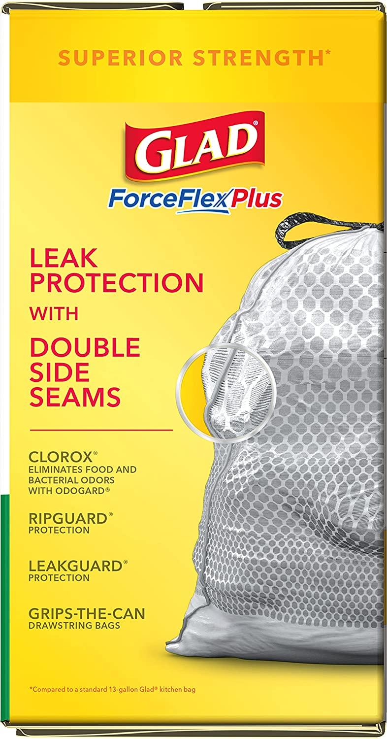 Glad Protection Series ForceFlex Plus Drawstring Lemon Fresh Bleach