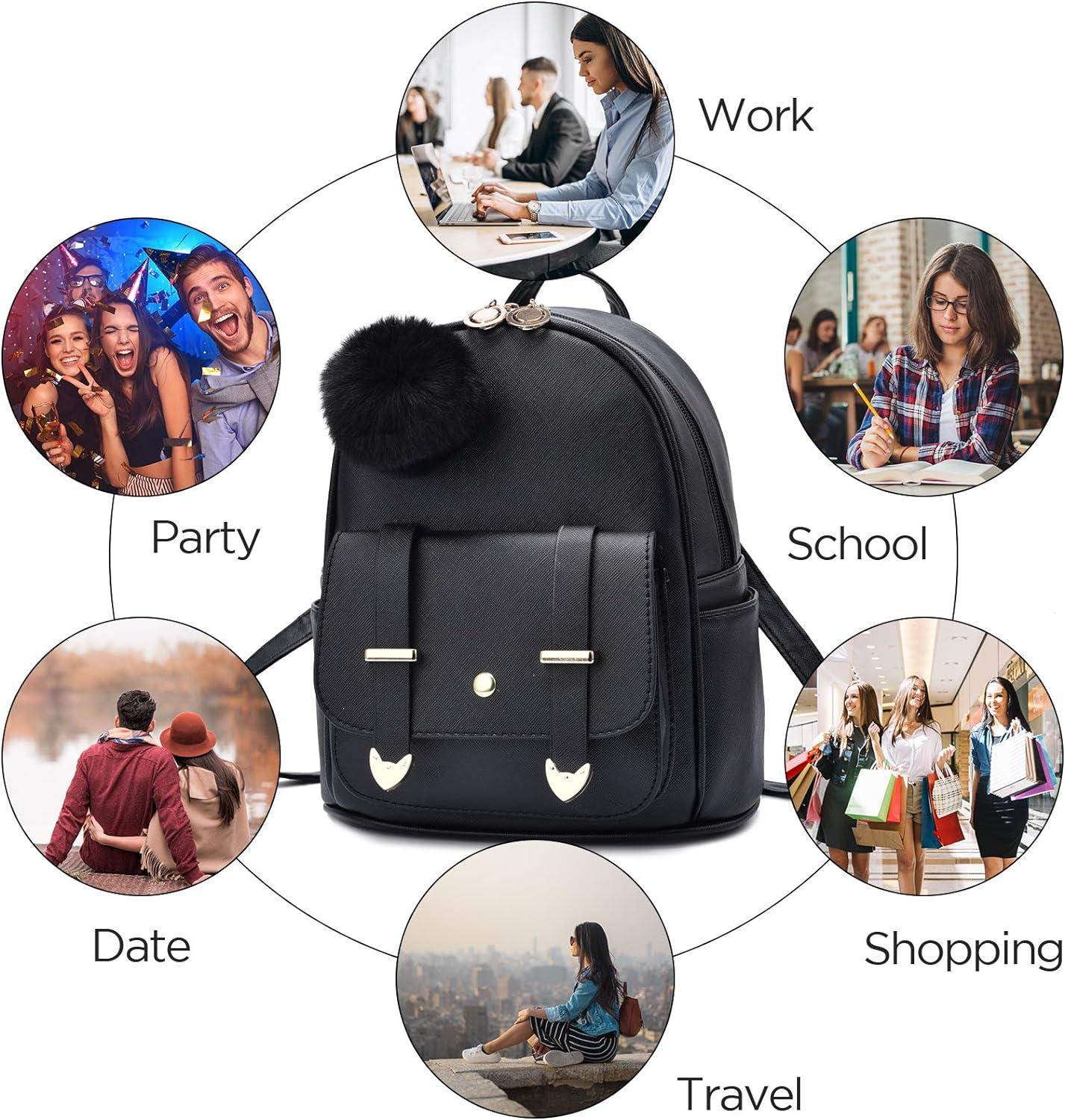 I IHAYNER Mini Backpack for Women Small Backpack Purse for Teen Girls  Backpack with Kitty Purse Travel Bookbag Kids Backpack
