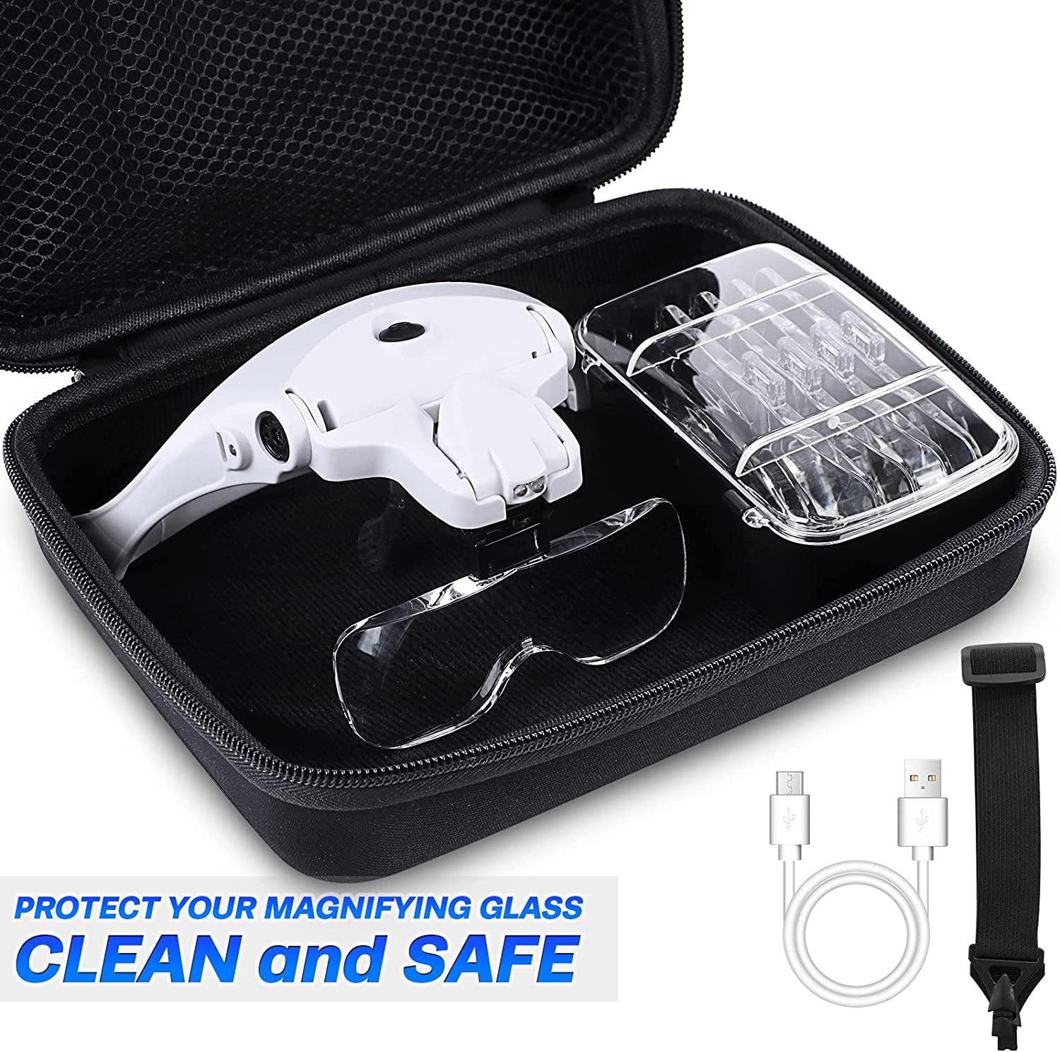 Magnifying Glasses with Light for Close Work, Rechargeable Magnifier