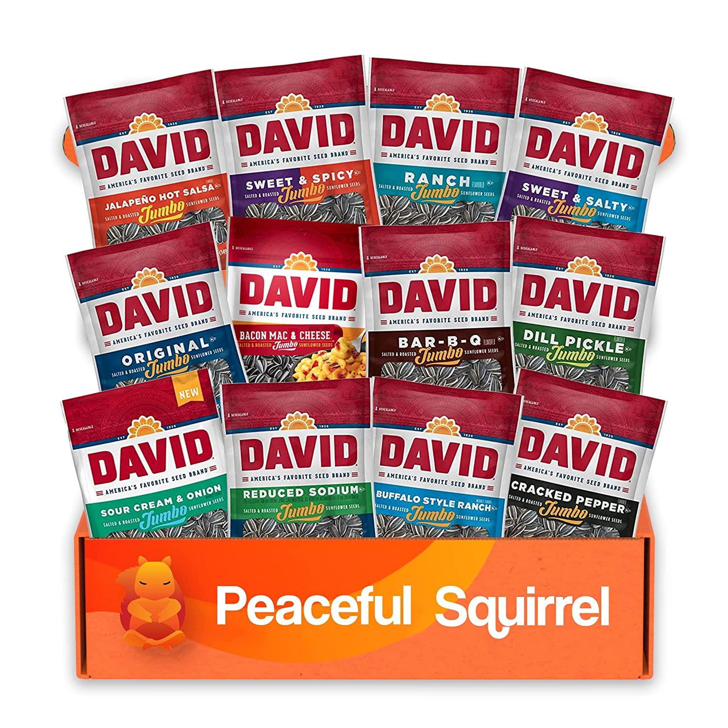 Peaceful Squirrel Variety, DAVID Sunflower Seeds jumbo Variety of 12