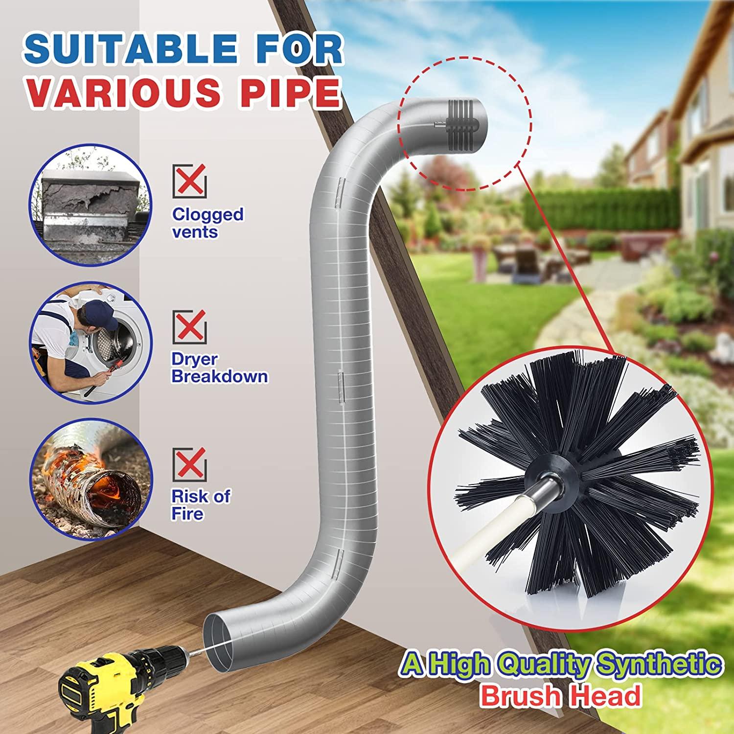 Sealegend 30 Feet Dryer Vent Cleaner Kit Lint Remover Fireplace Chimney