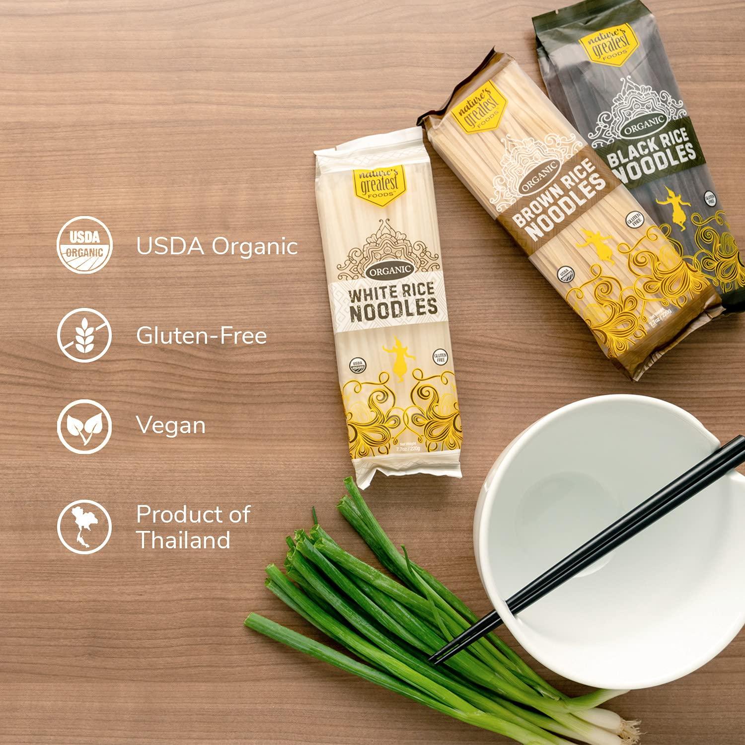 Organic Black Rice Noodles 7.7oz x 12-Pack - Vegan, Gluten-Free, GMO ...