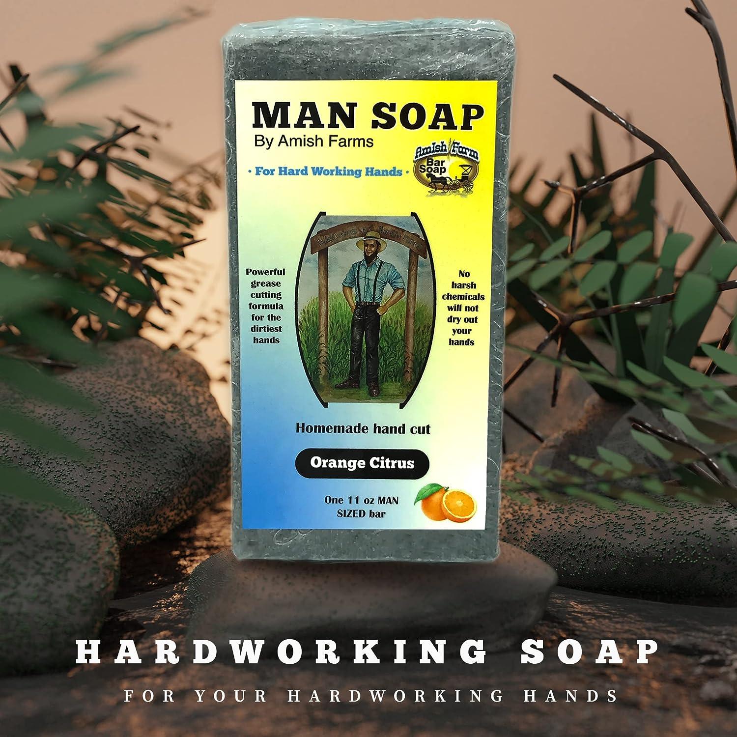Amish Farms Man Soap for Hands - All Natural Large Bar Soap for