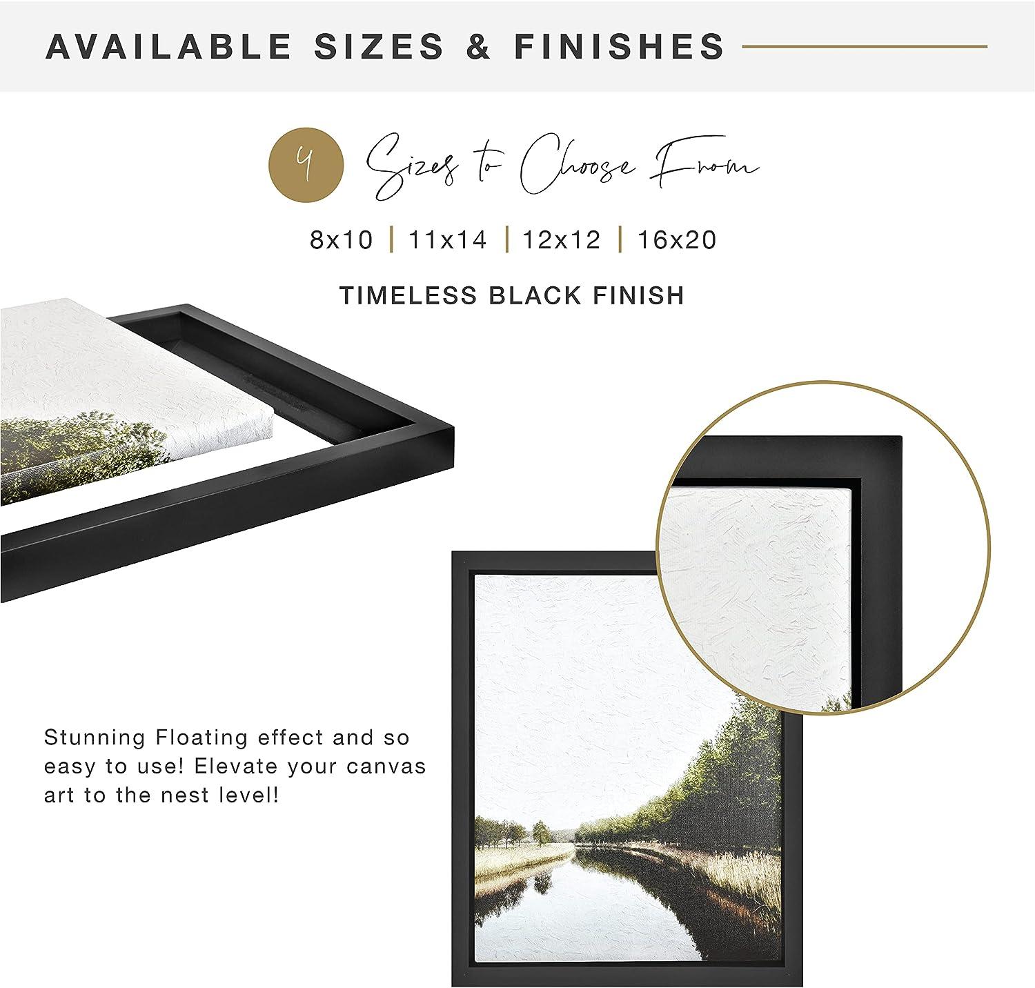 MCS 16x20 Inch Mount Finished Canvases Black Frame 16 x 20 Inch