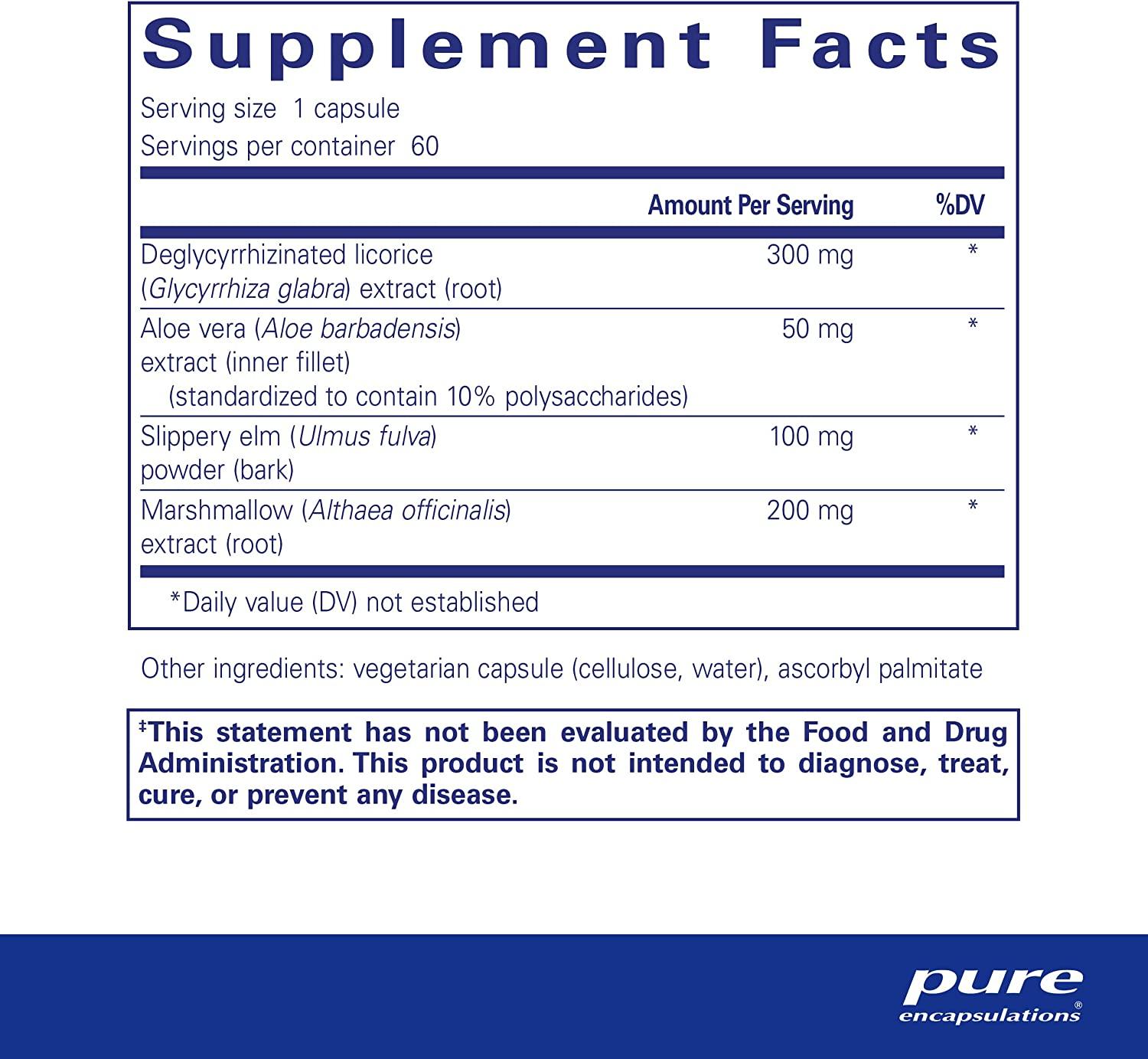 Pure Encapsulations DGL Plus Deglycyrrhizinated Licorice Supplement