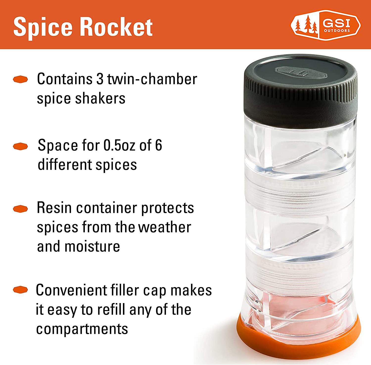 GSI Outdoors - Spice Rocket: Lightweight, Modular Spice Carrier for Travel,  Camping and Outdoors 0.5 fl. oz. x 6 Spice Rocket
