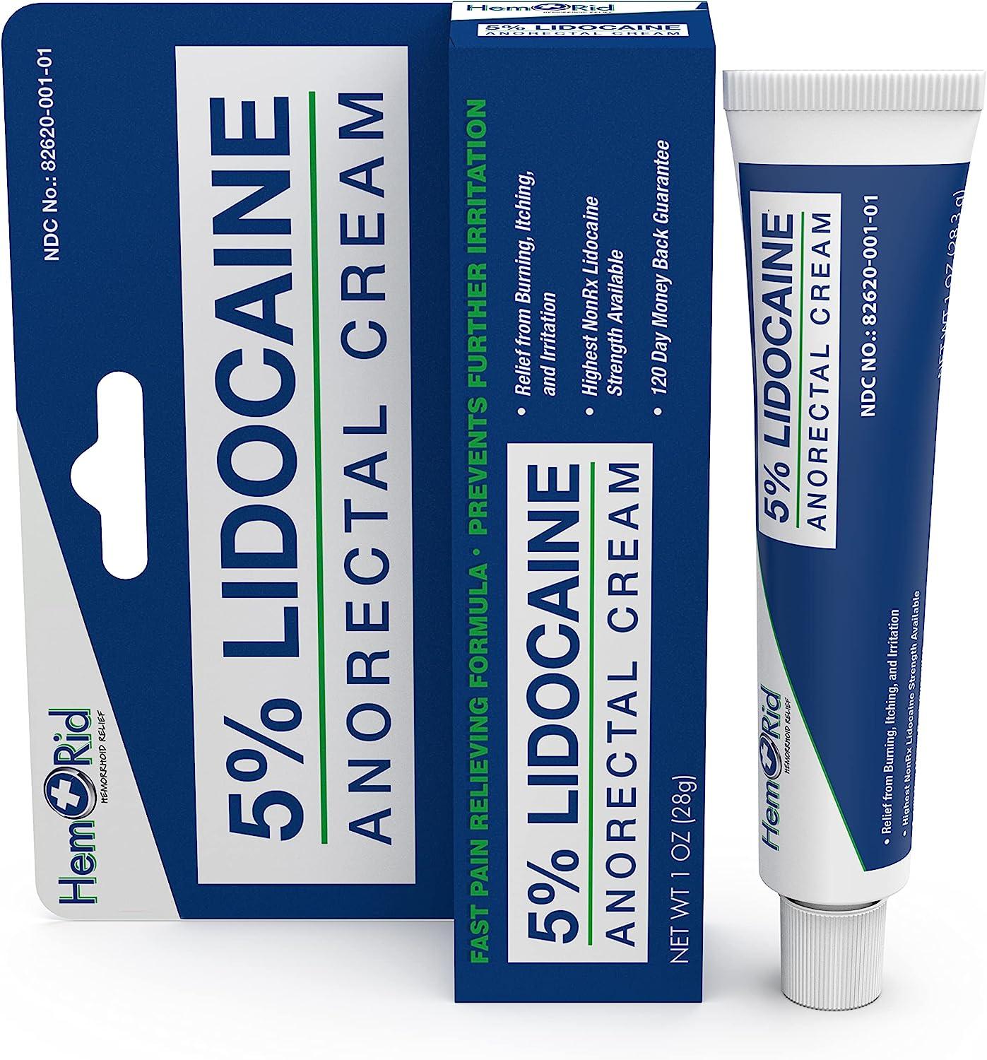 FastActing 5 Lidocaine Anorectal Hemorrhoid Cream for Immediate Relief