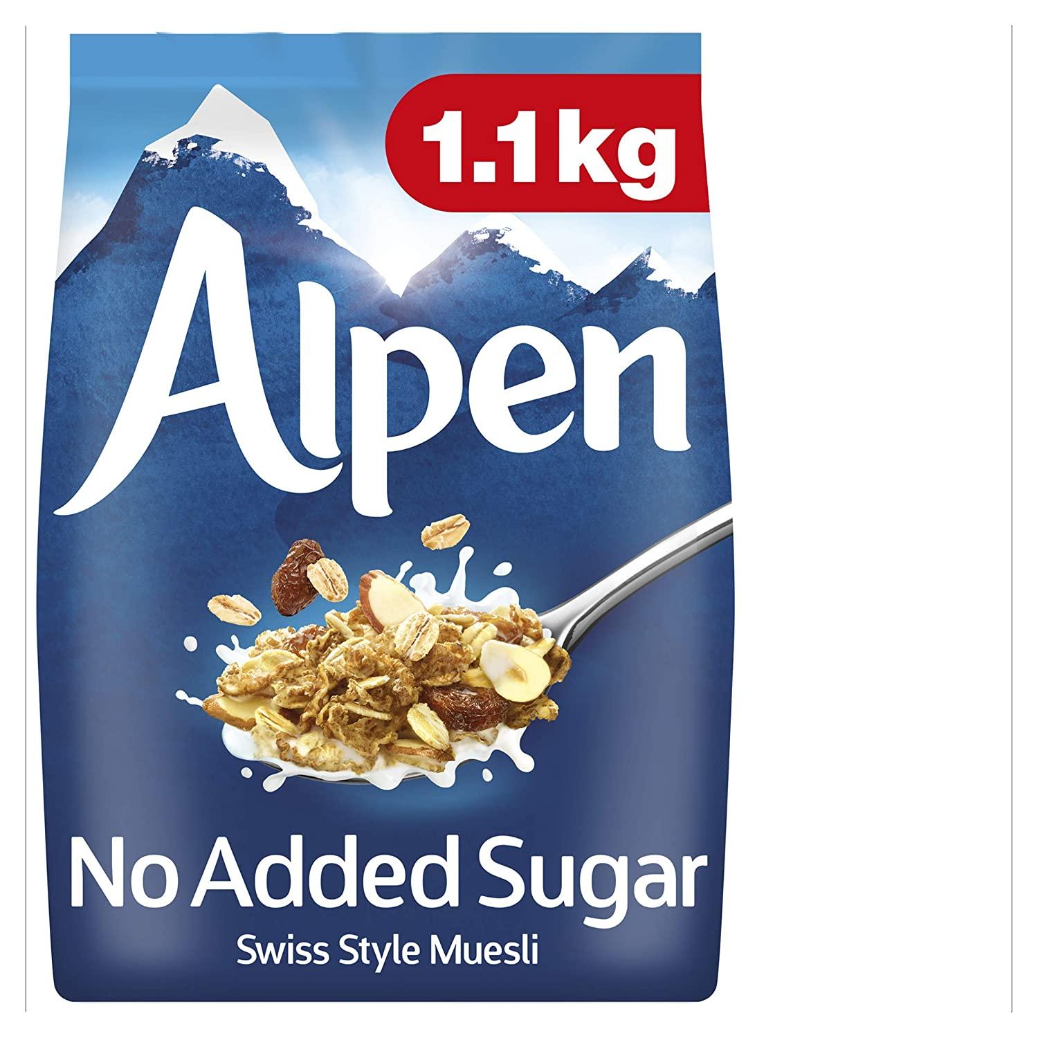 Alpen No Added Sugar Swiss Style Muesli Wholegrain Oat Wheat Breakfast