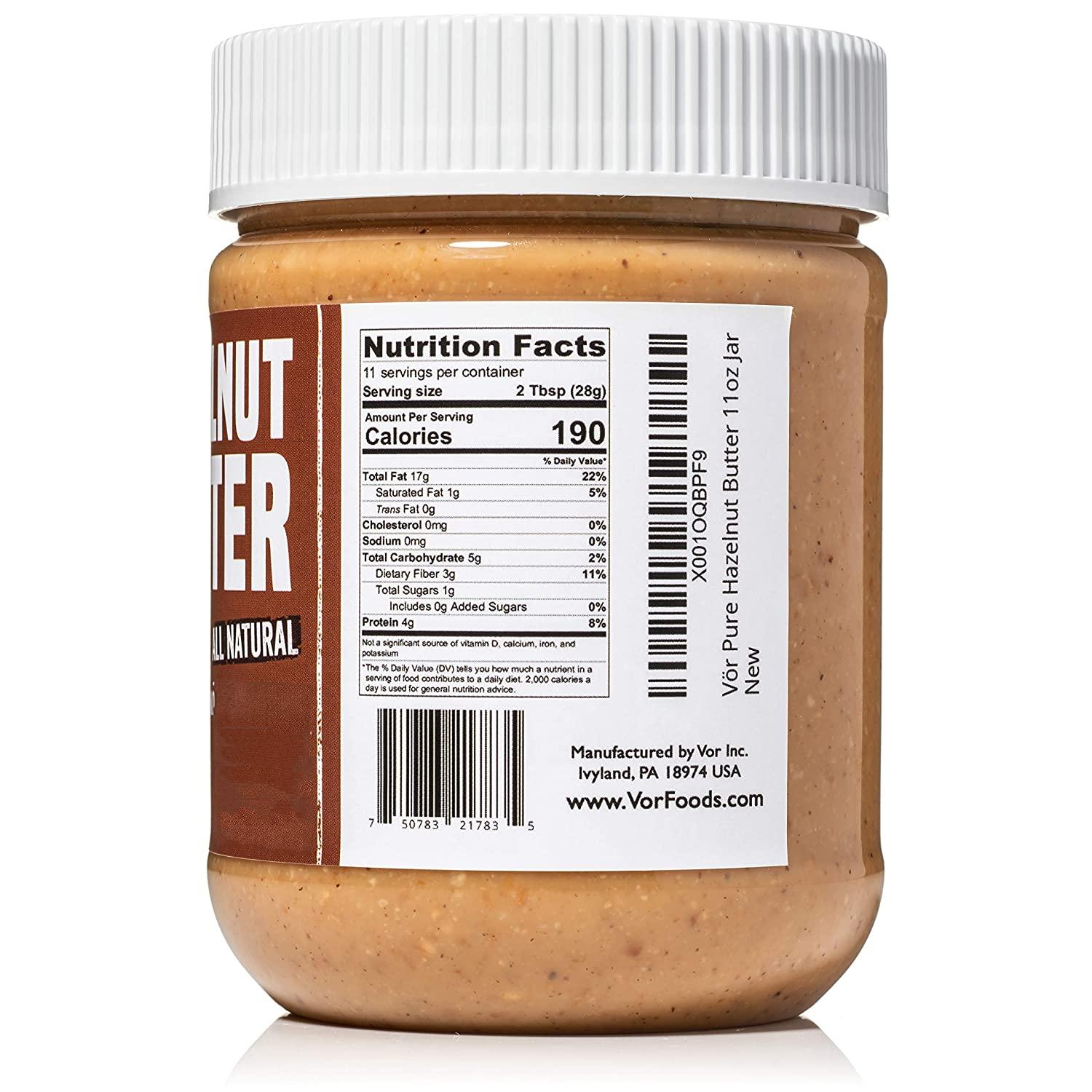Vör Pure Hazelnut Butter Spread (11oz) Only One Ingredient Vegan