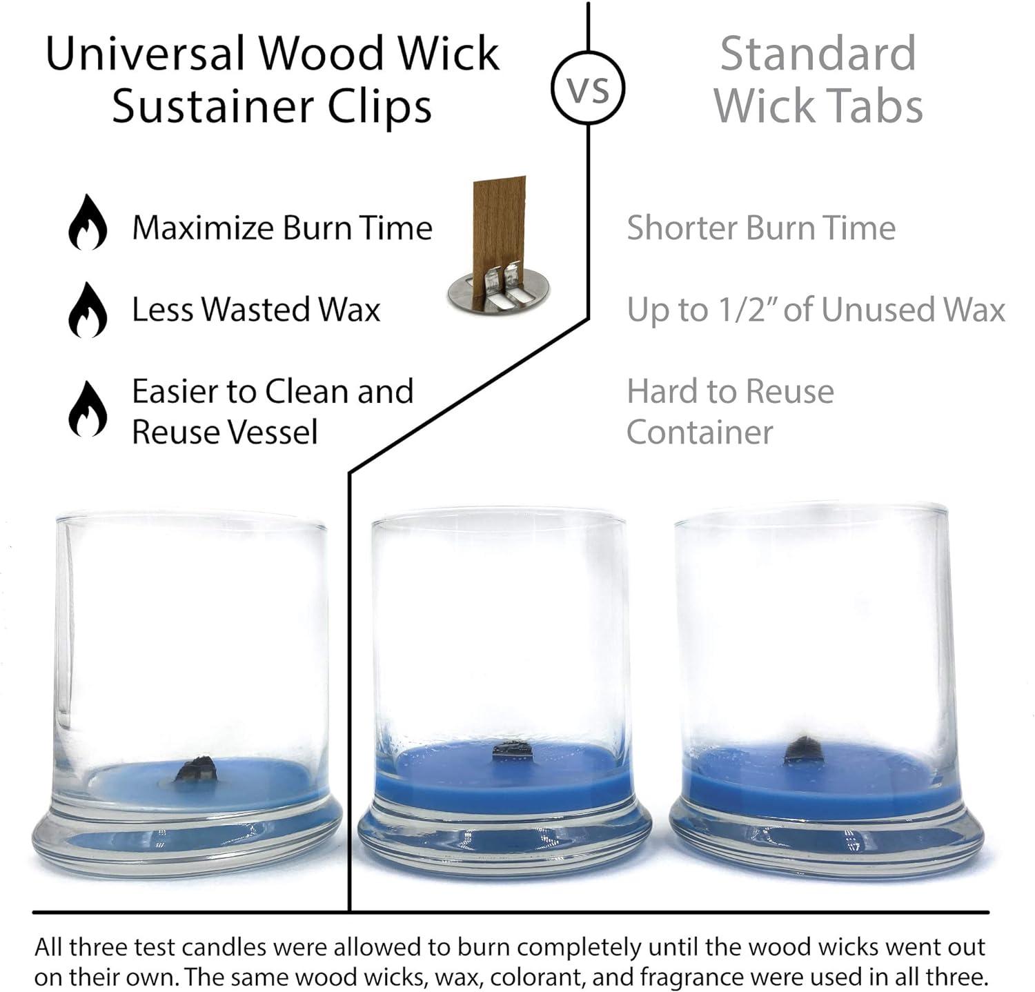 Universal Wood Wick Clips for Candles Sustainer Tabs Fit Most Wooden