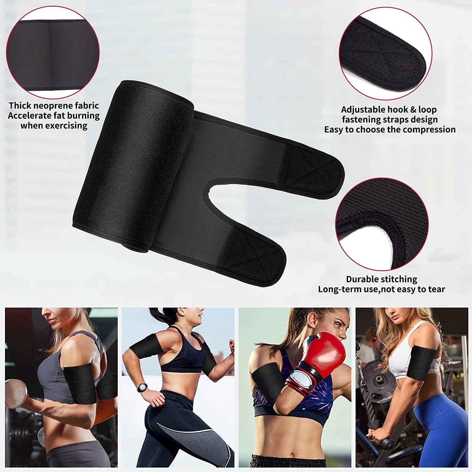 FITVALEN Neoprene Arm Trimmers Sauna Sweat Band for Women Weight Loss  Compression Body Wraps Sport Workout Exercise