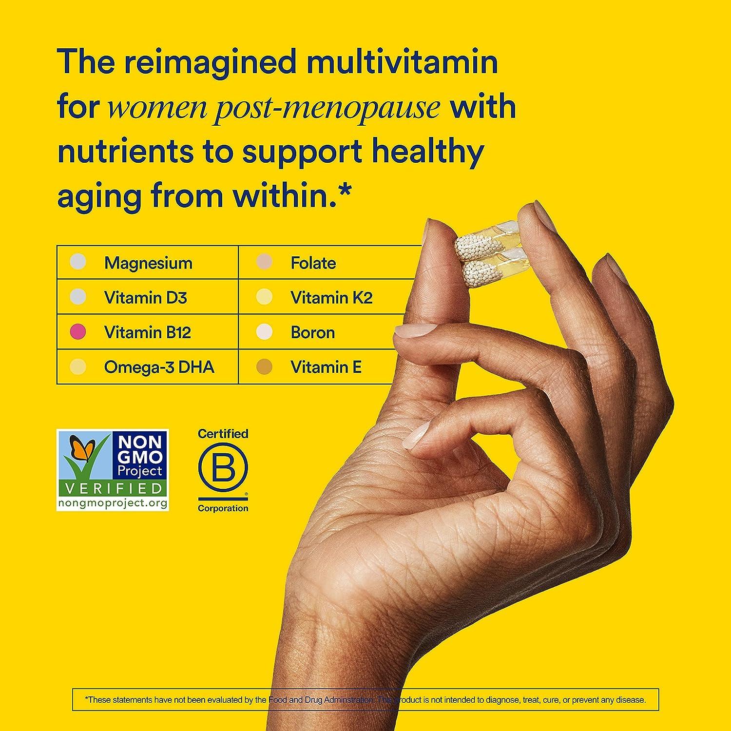 Ritual Menopause Supplements for Women 50+ Vitamin D3, K2, Magnesium, Omega3 DHA, B12 Non