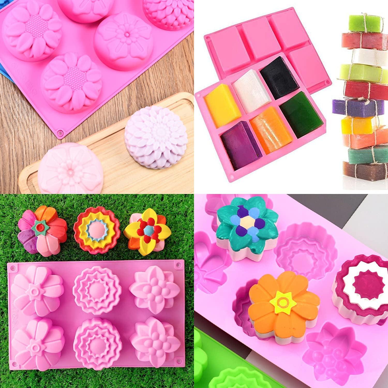 Flower Soap Molds for Soap Making Rectangle Silicone Soap Molds