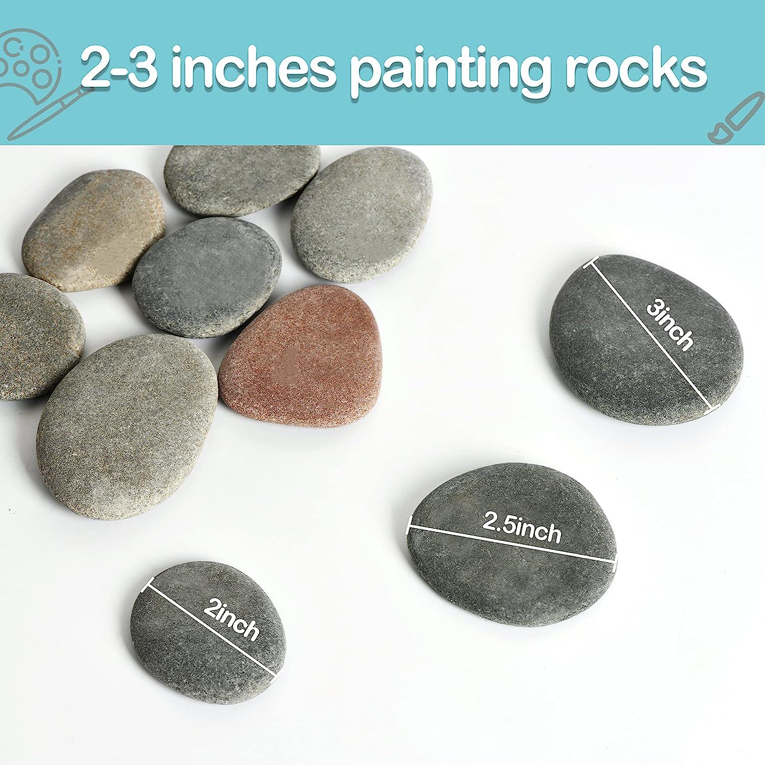 Flat Rocks for Painting, 20 Pcs Painting Rocks 2-3 Rocks to Paint Smooth  Rocks for Painting, Natural Stones Garden Decoration