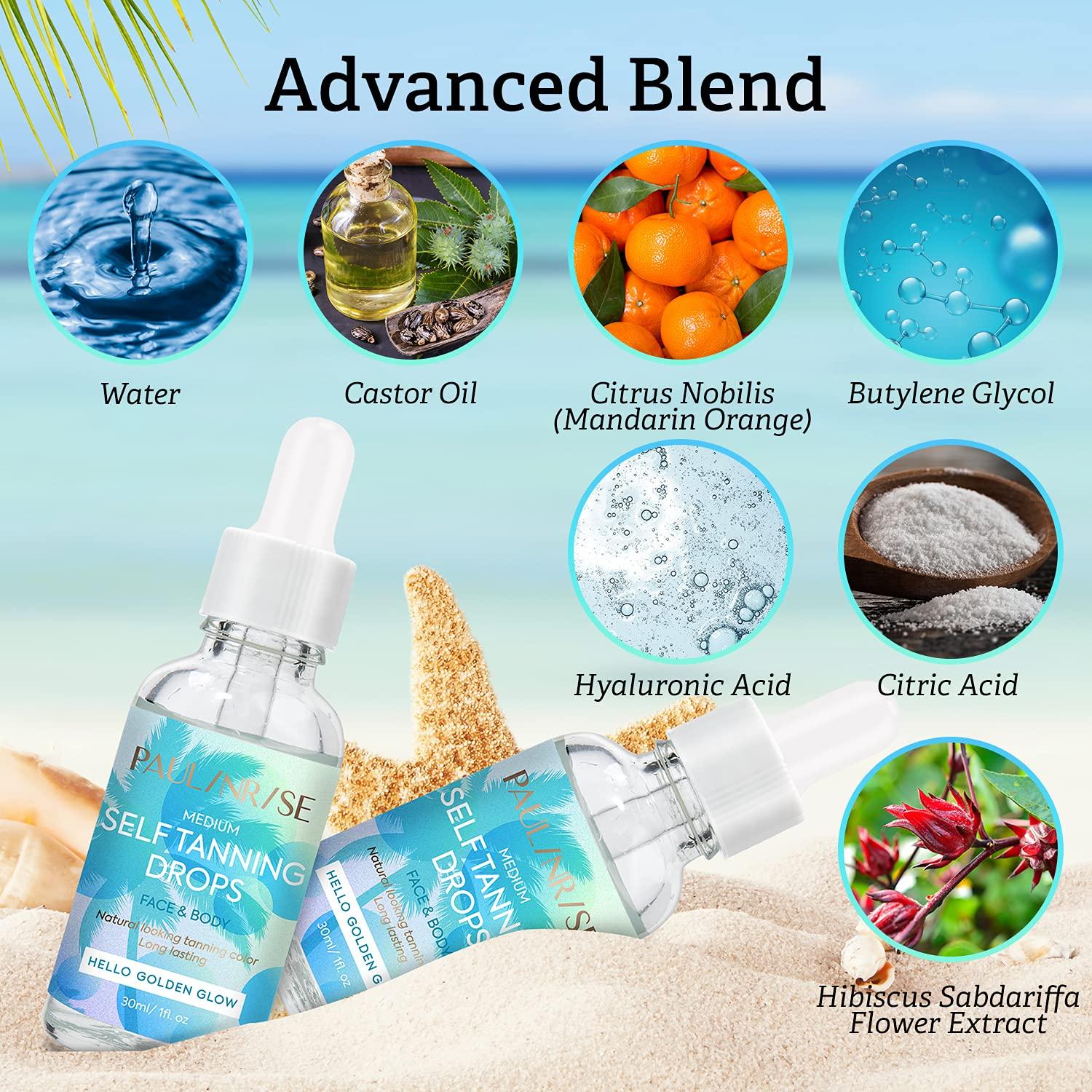 Self Tan Oil Drops Self Tanner for Face and Body Medium Self