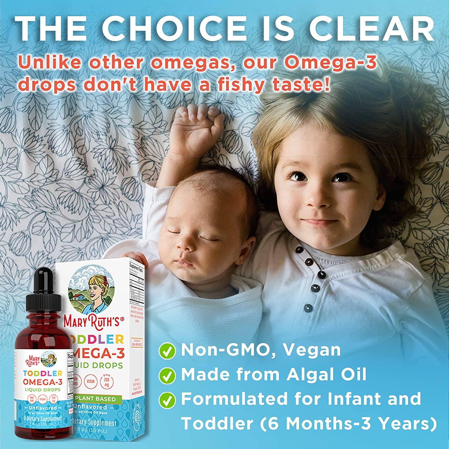 MaryRuth's Infant & Toddler Omega-3 Liquid Drops | 200mg DHA & 2mg EPA