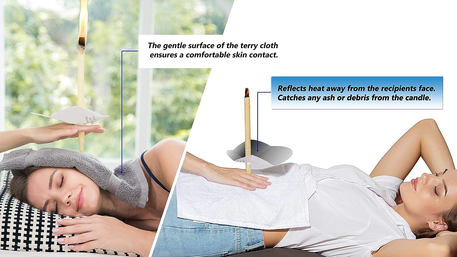 2 Ear Candling Treatment Towels with 10 Ear Candling Protective Discs